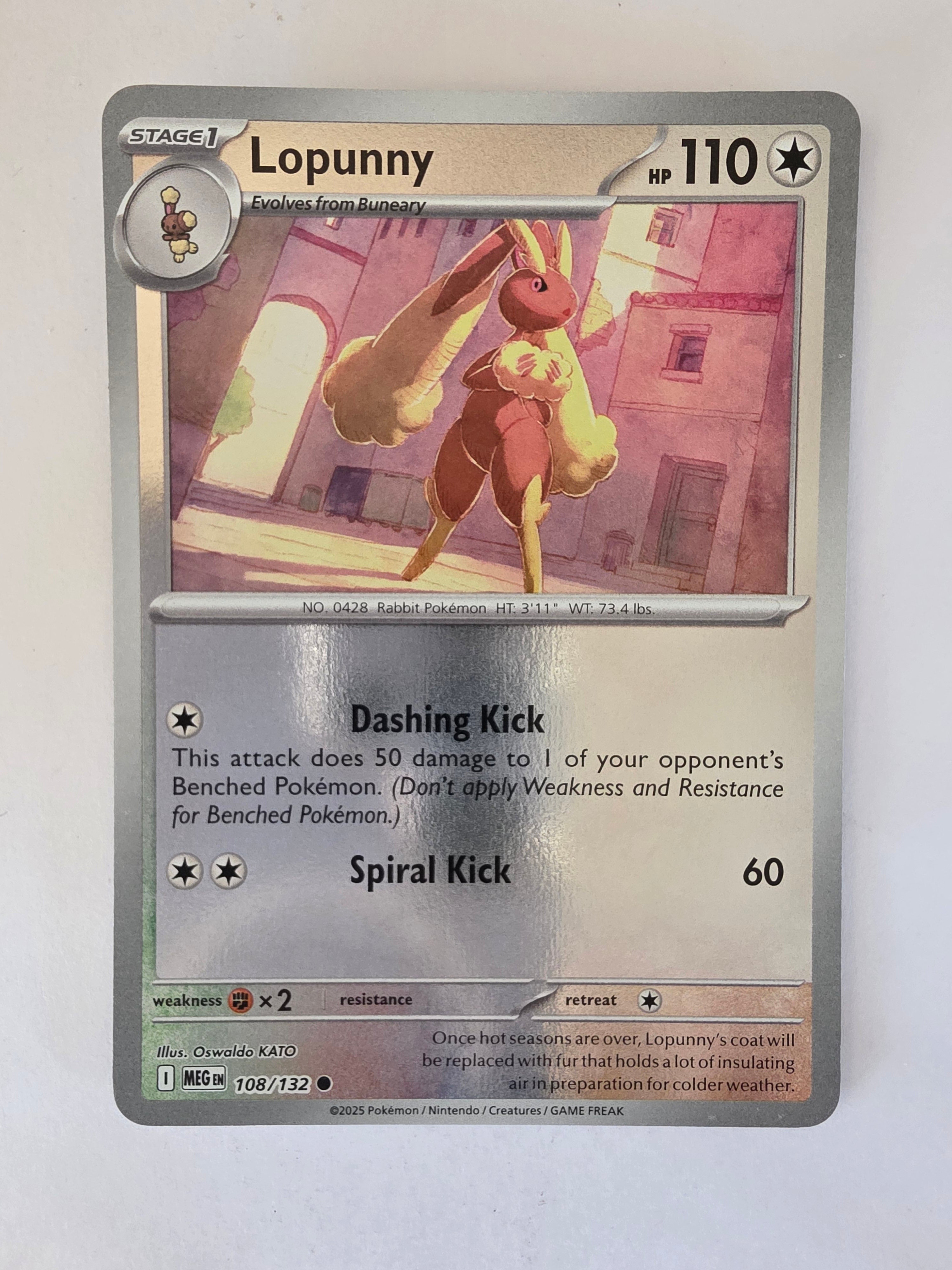 Pokemon TCG Mega Evolutions | #108/132 | Reverse Holo | Lopunny