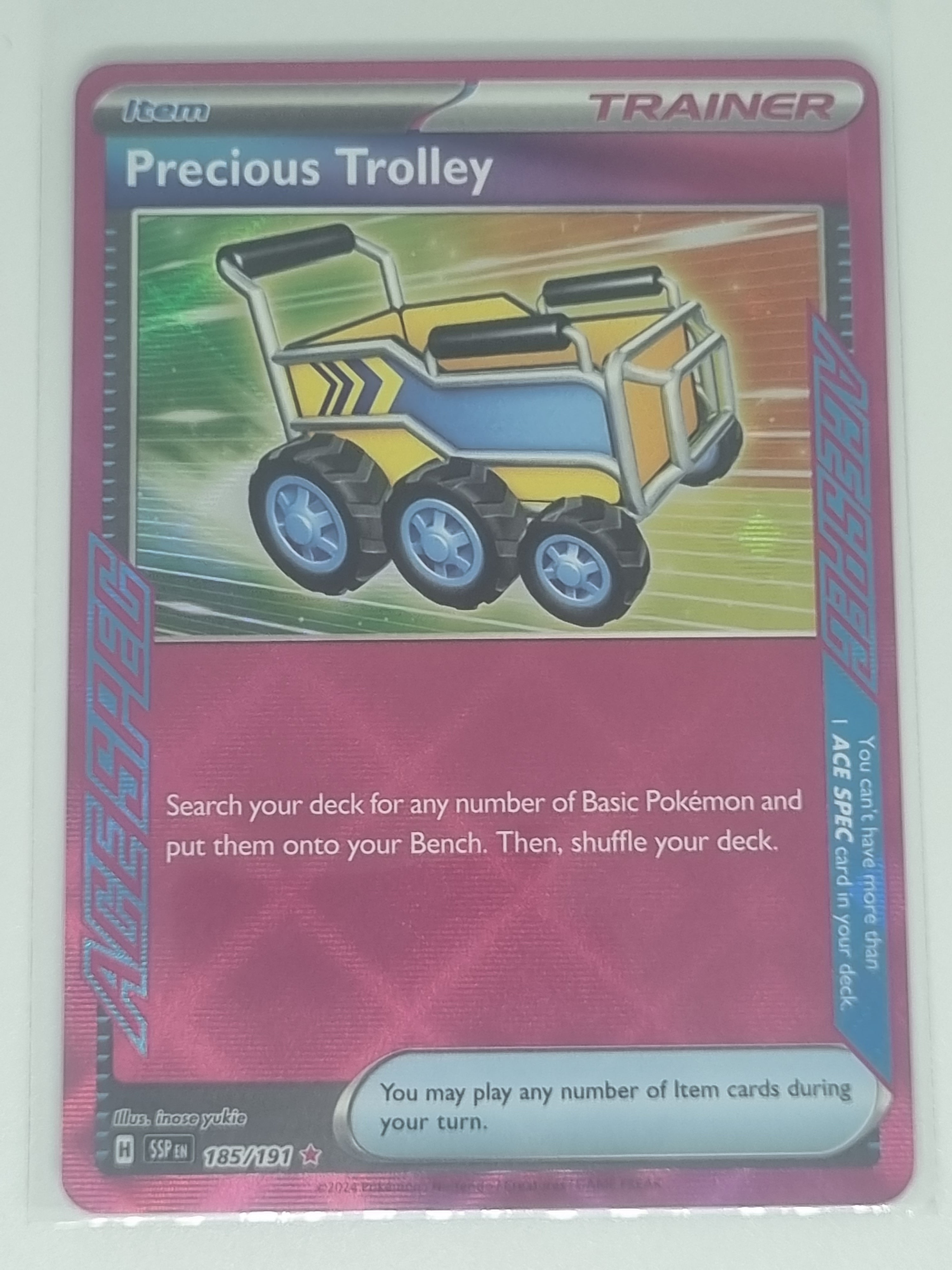 185 191 pokemon card TCG - Surging Sparks - #185/191 - Precious Trolley Expansion Set:Team Up - Single Pack Denver International Airport has Card: Graded Lt. Surge's Pikachu Precious Trolley Trainer