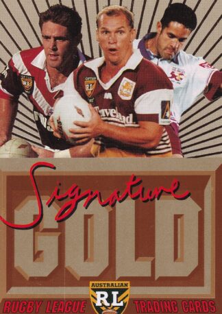 NRL 1996 Dynamic Signature Gold Trading Cards