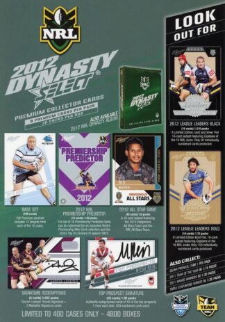 2012 NRL Select Dynasty Trading Cards
