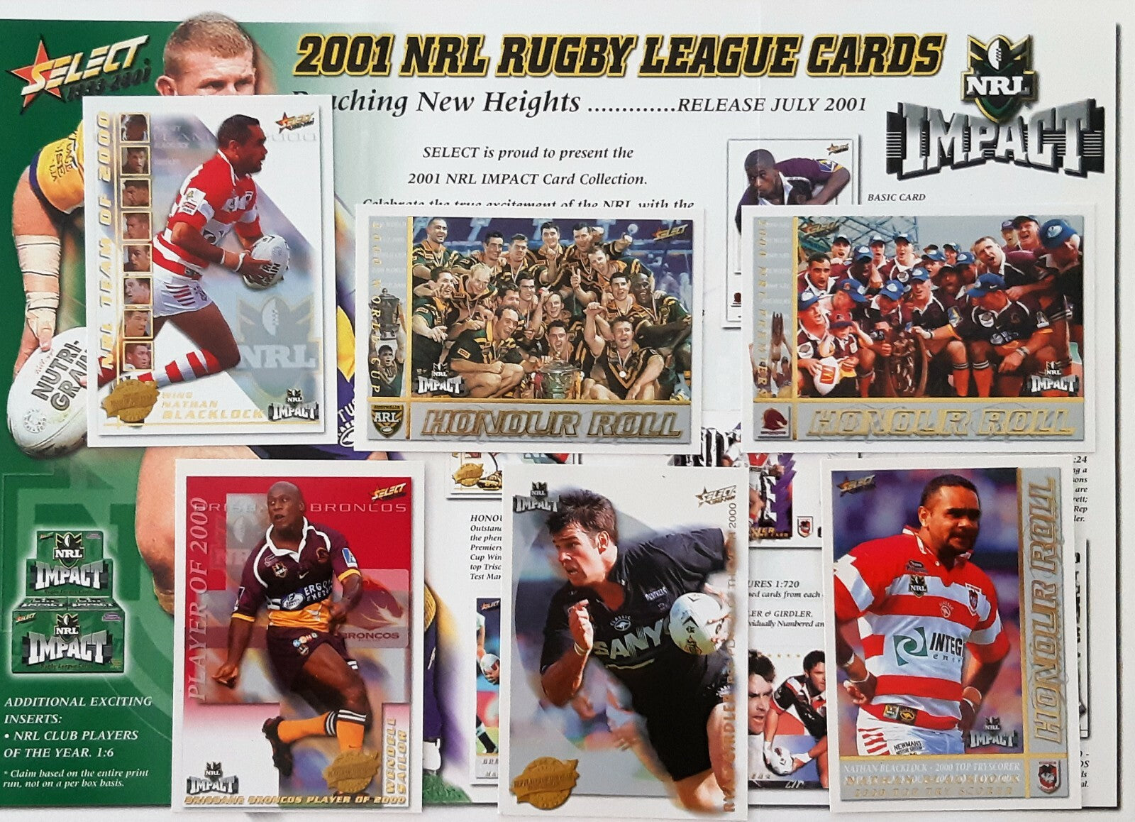 2001 NRL Select Impact Trading Cards