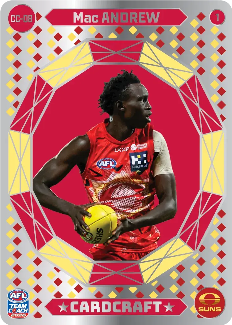 AFL 2026 Teamcoach Card Craft trading card of Mac Andrew.