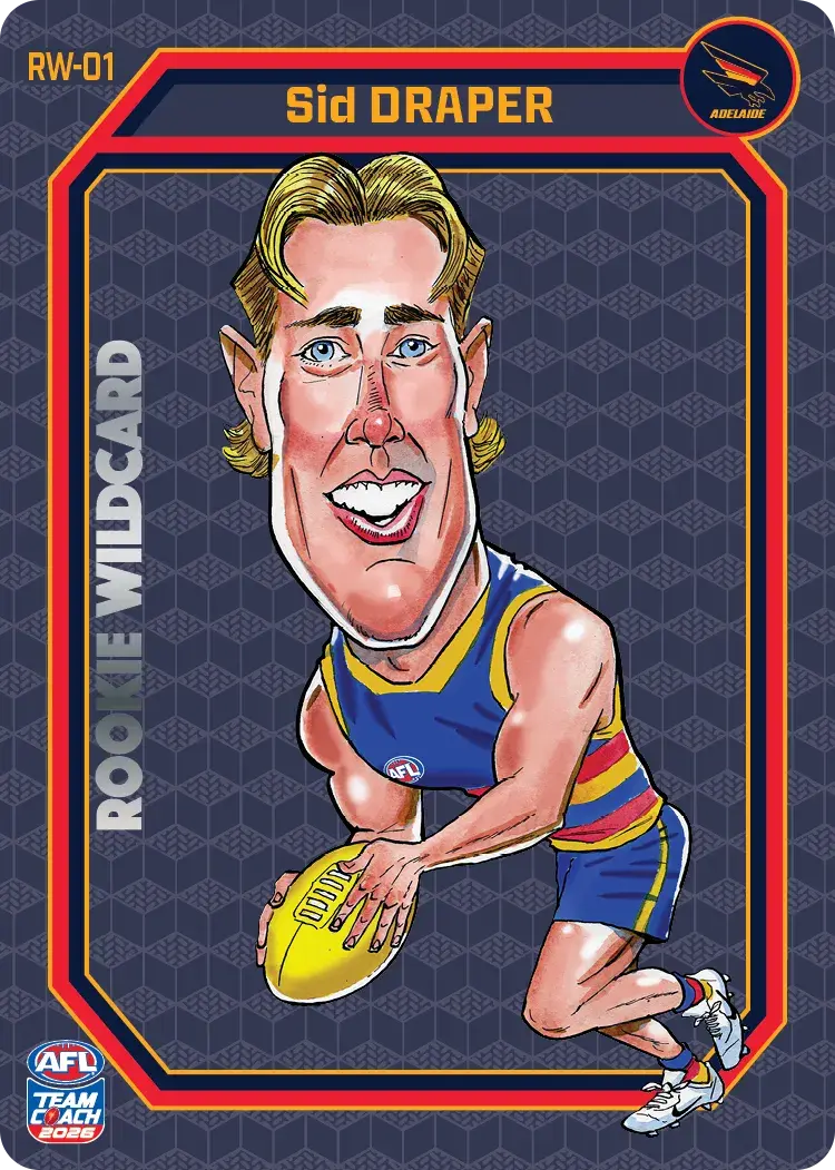 2026 AFL Teamcoach Rookie Wildcards Team trading card of Sid Draper.