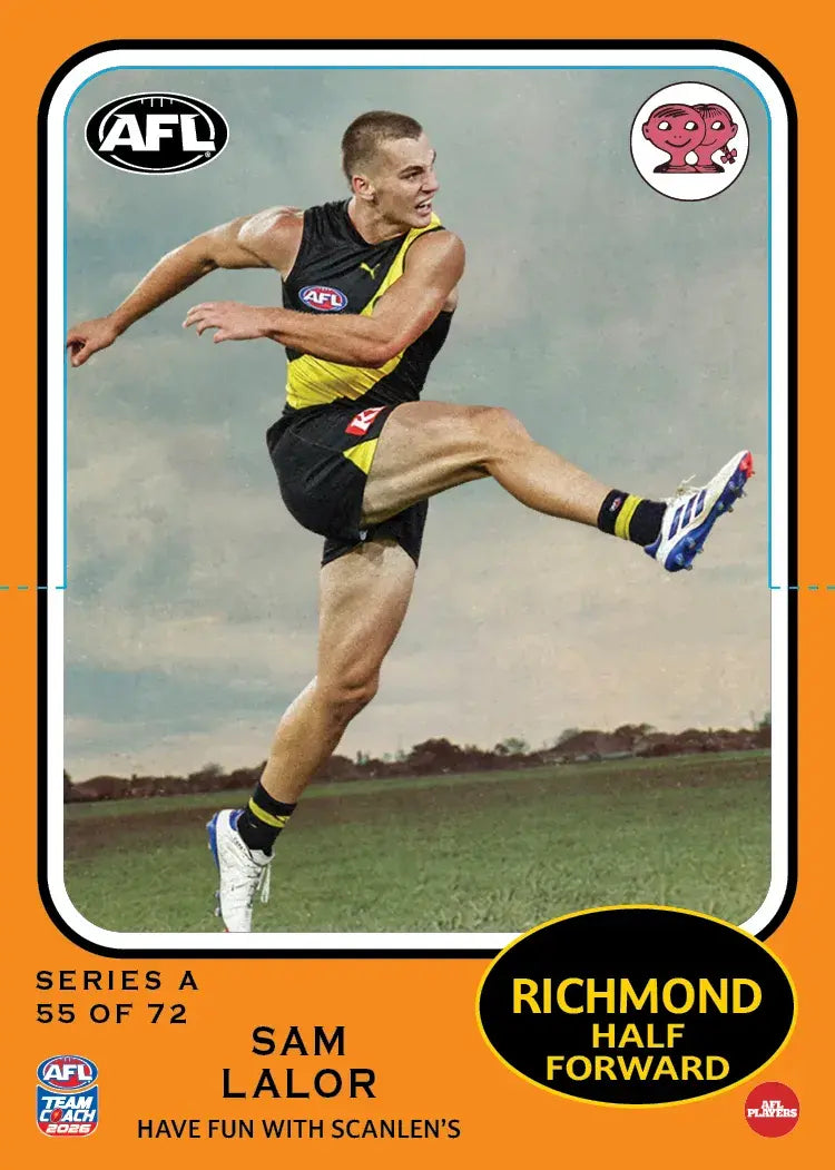 AFL 2026 Teamcoach Scanlens Die-Cut trading card of Sam Lalor.