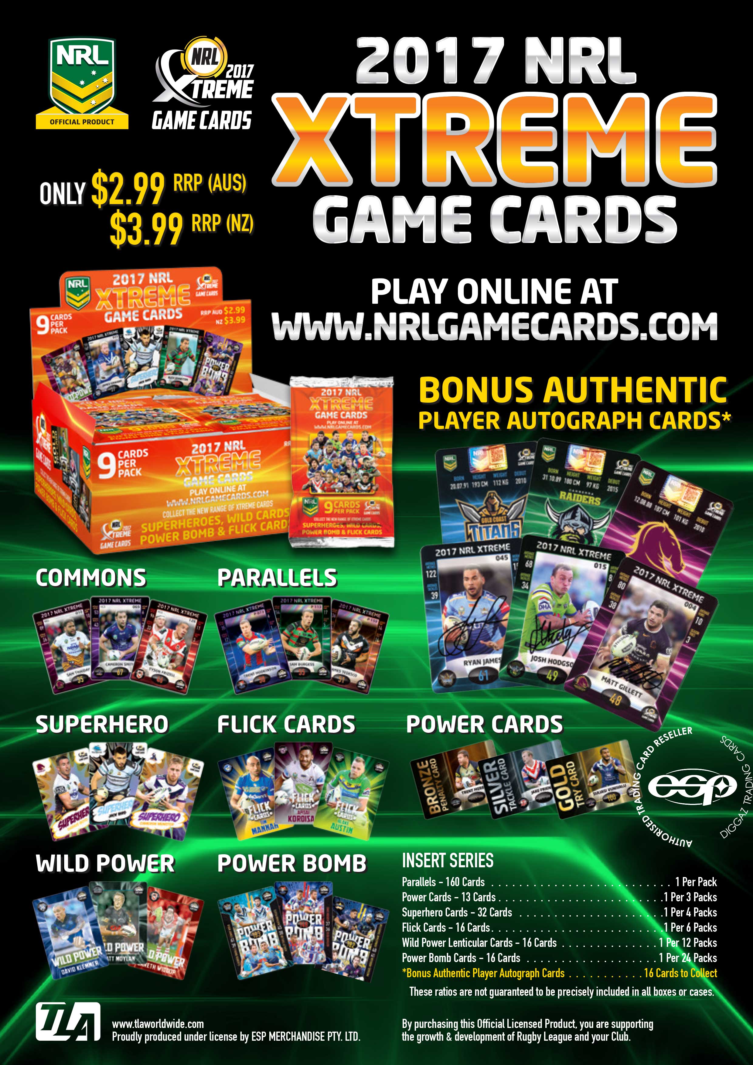NRL 2017 Extreme Game Cards