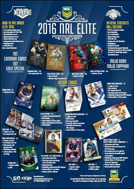 NRL 2016 Elite Trading Cards