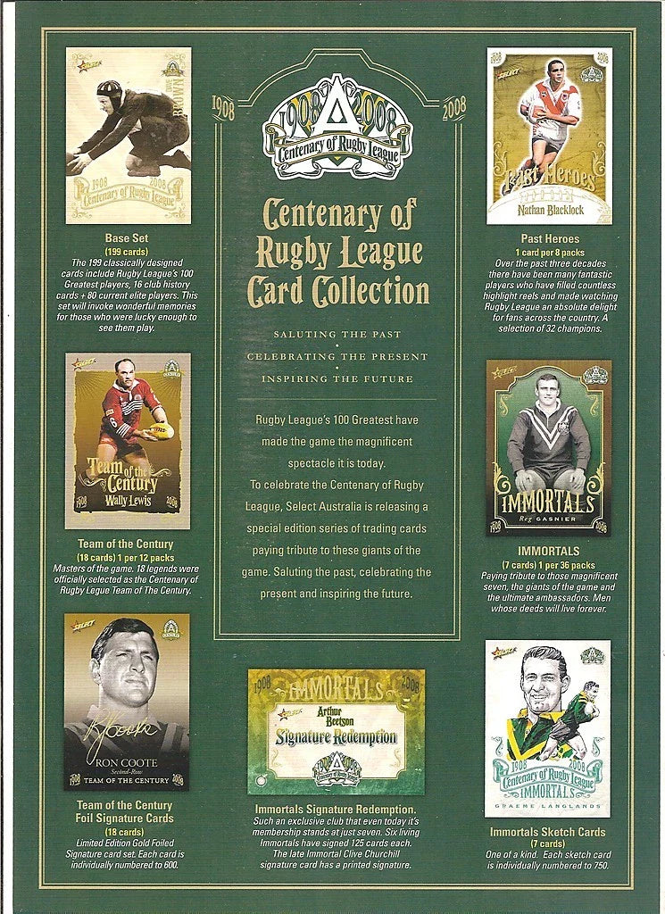 NRL 2008 Centenary Trading Cards