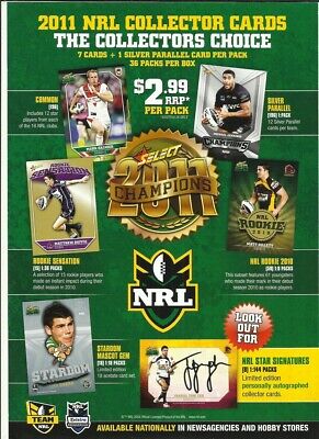 2011 NRL Champions Select Trading Cards