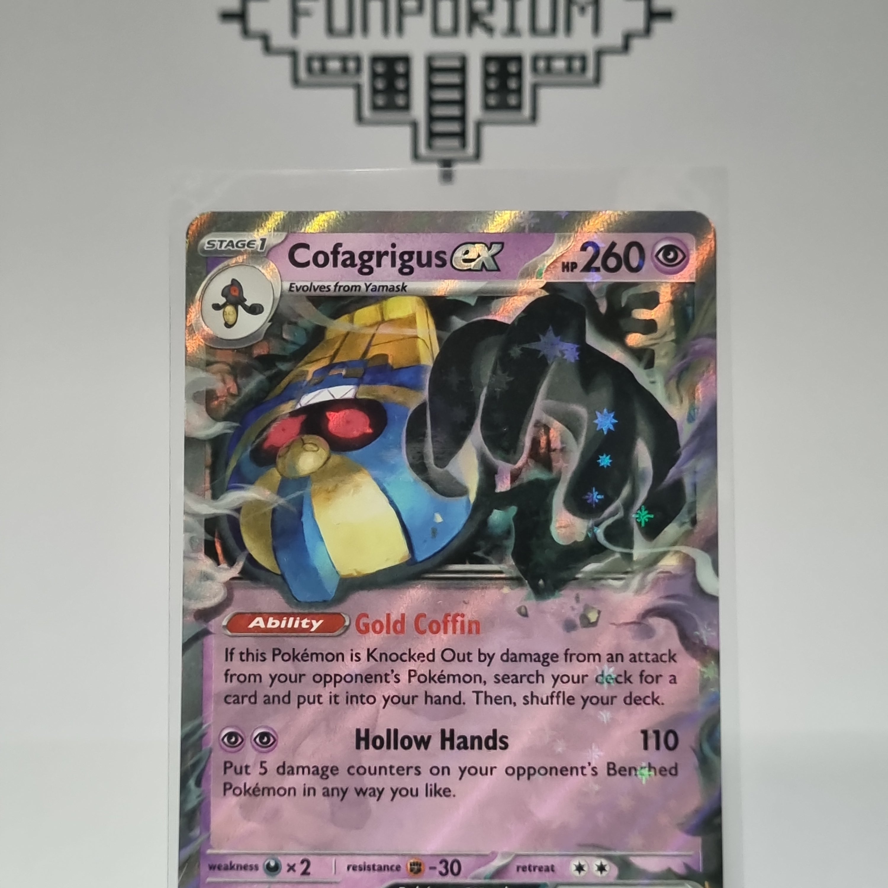 Pokemon TCG: Paradox Rift card - Cofagrigus EX Double Rare.