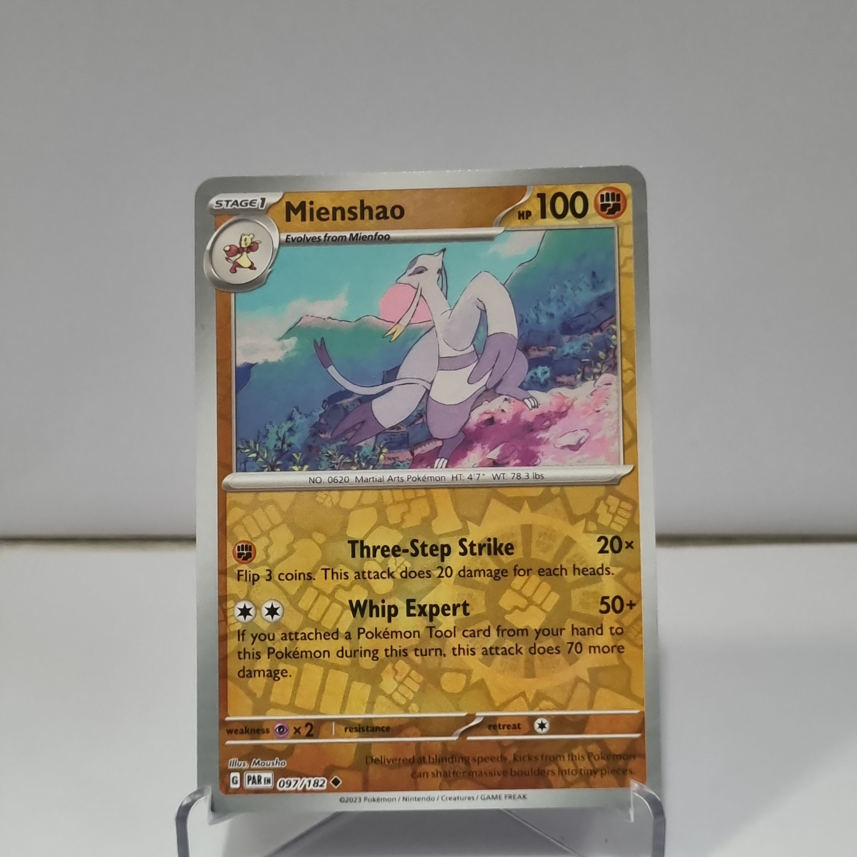 Pokemon TCG: Paradox Rift Reverse Holo card - Mienshao.