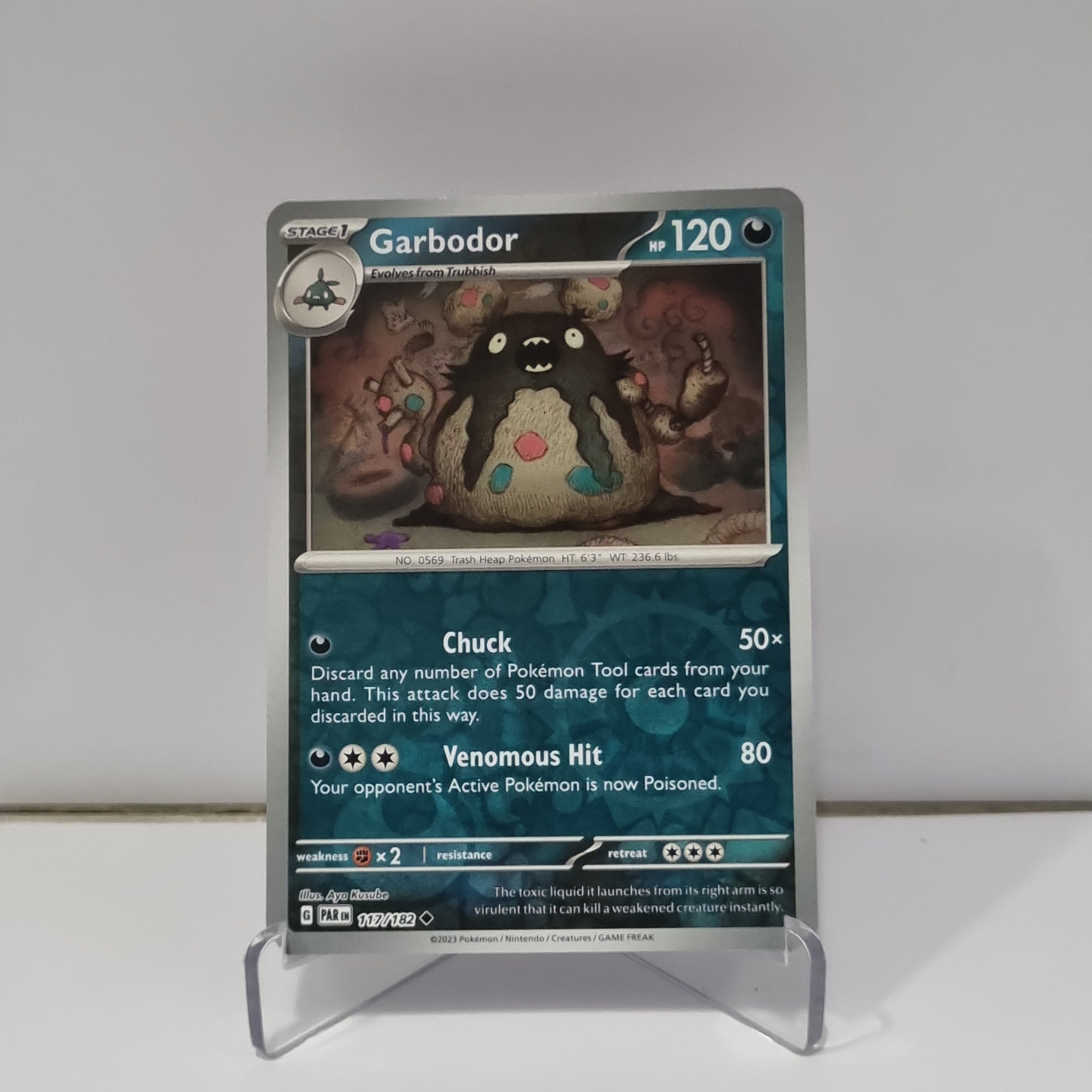 Pokemon TCG: Paradox Rift Reverse Holo card - Garbodor.