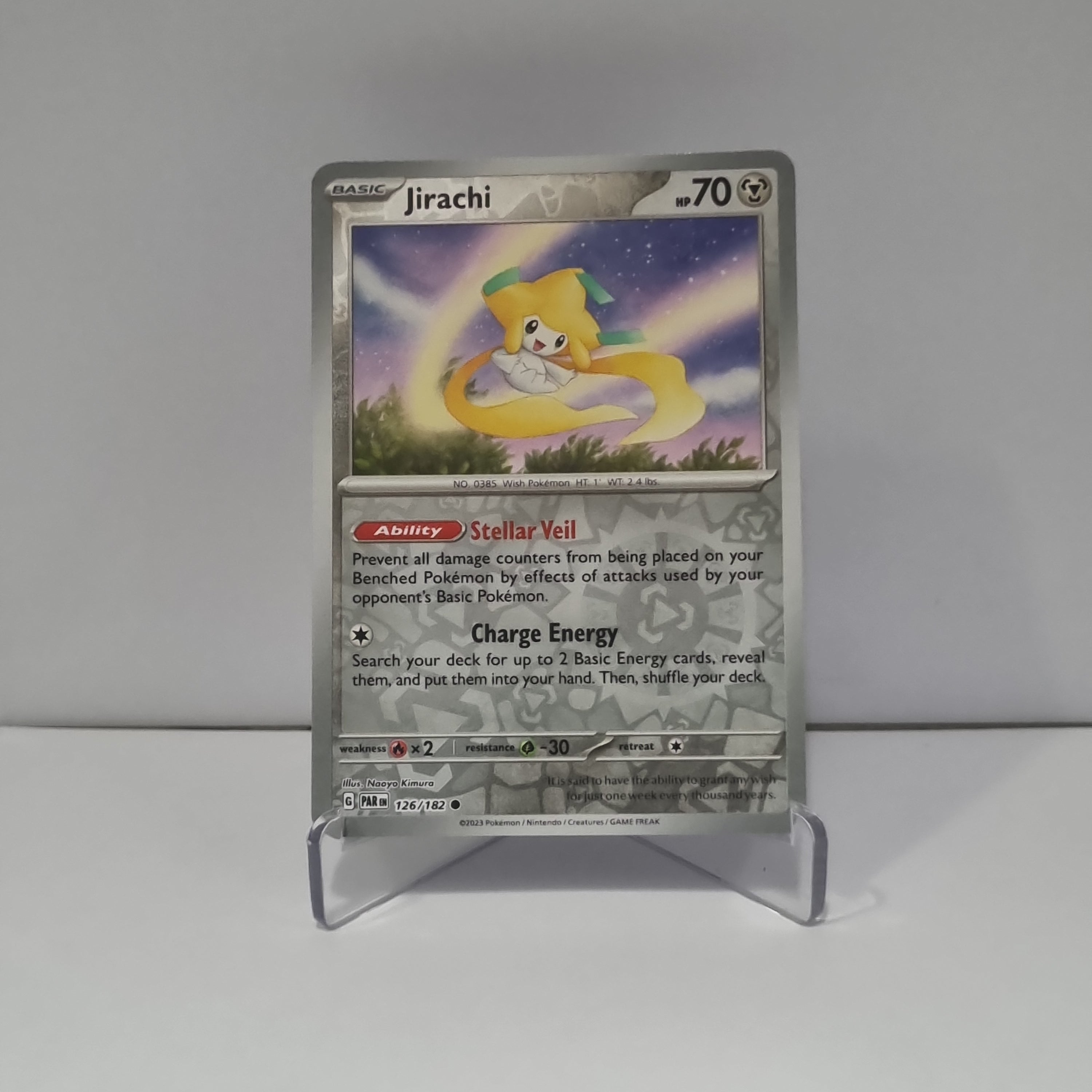 Pokemon TCG: Paradox Rift Reverse Holo card - Jirachi.