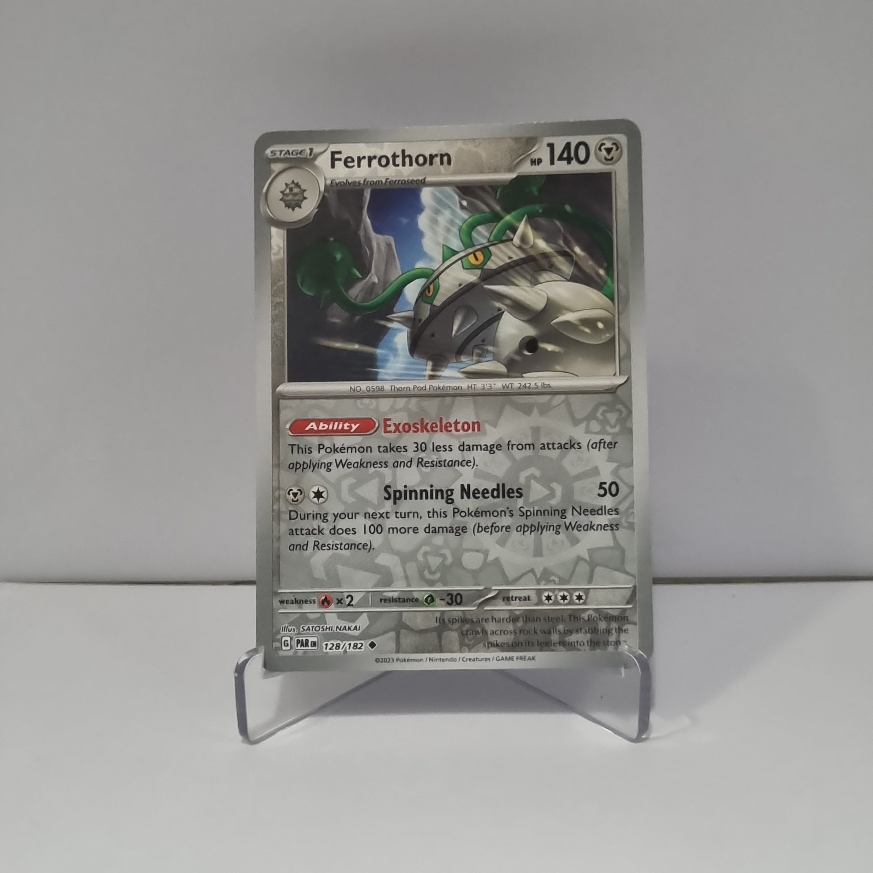 Pokemon TCG: Paradox Rift Reverse Holo card - Ferrothorn.