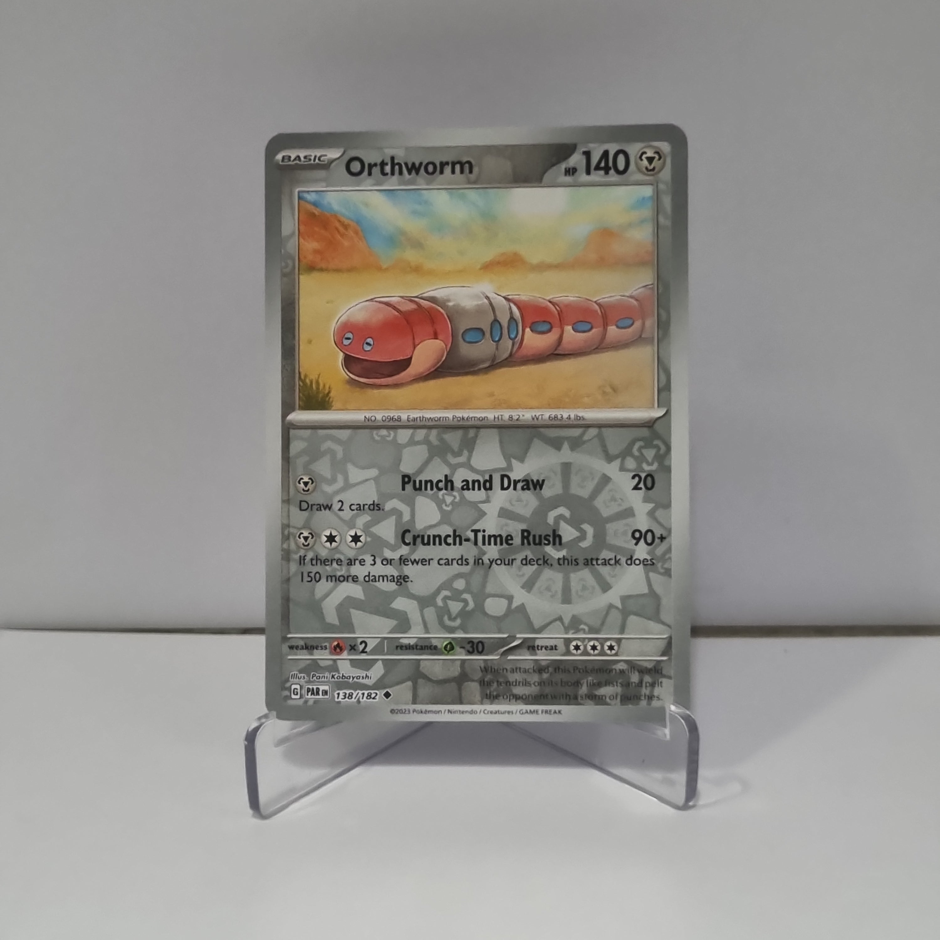 Pokemon TCG: Paradox Rift Reverse Holo card - Orthworm.