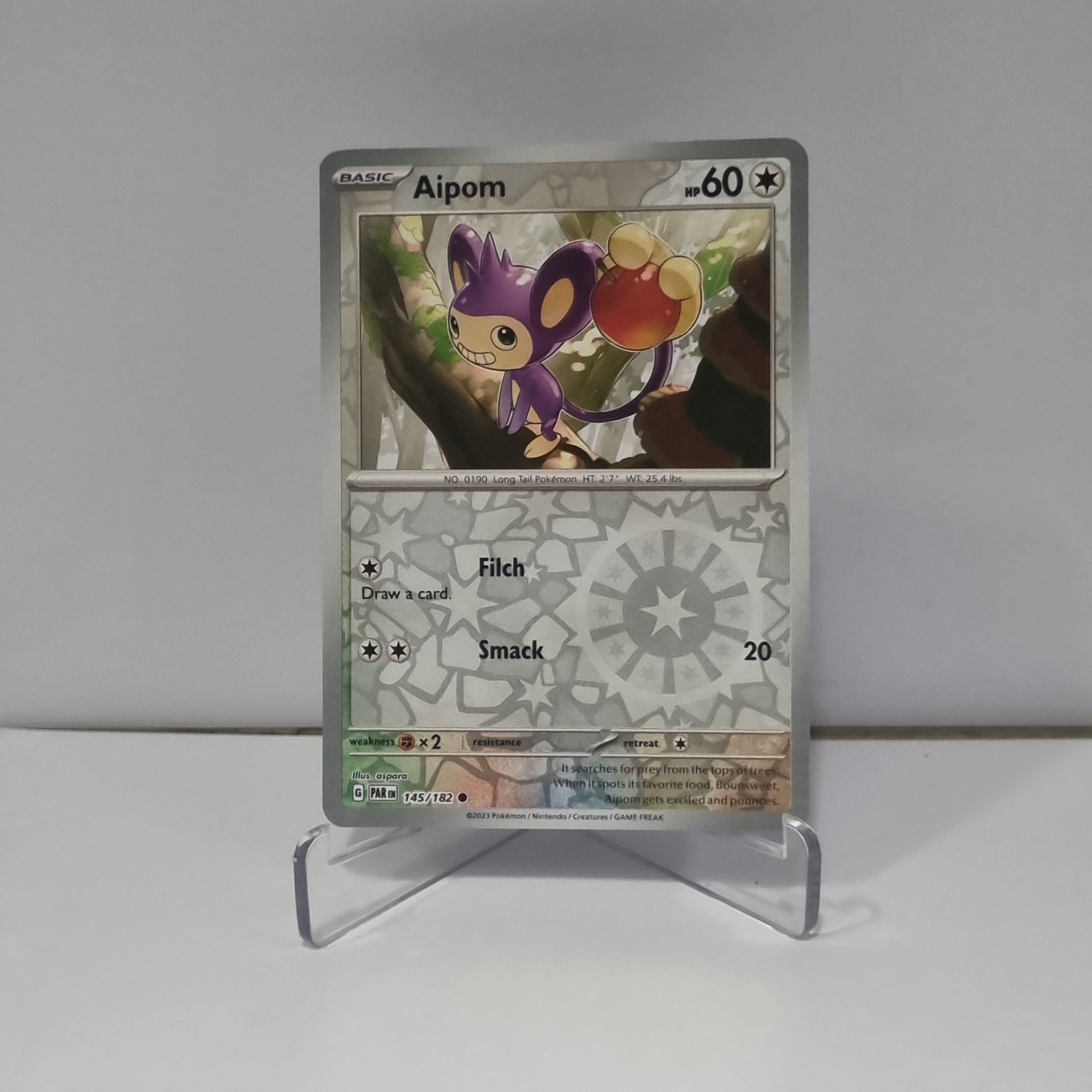 Pokemon TCG: Paradox Rift Reverse Holo card - Aipom.