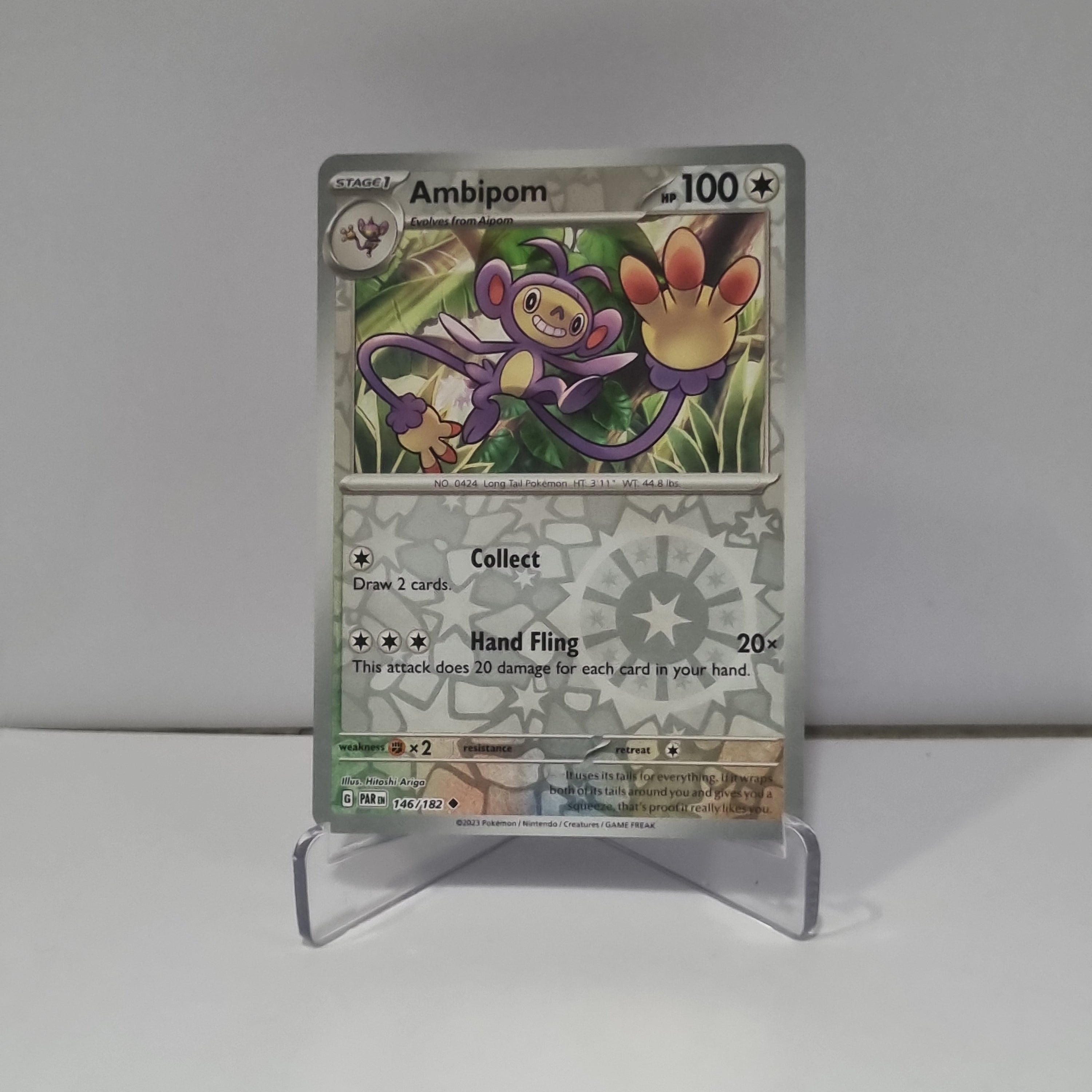 Pokemon TCG: Paradox Rift Reverse Holo card - Ambipom.
