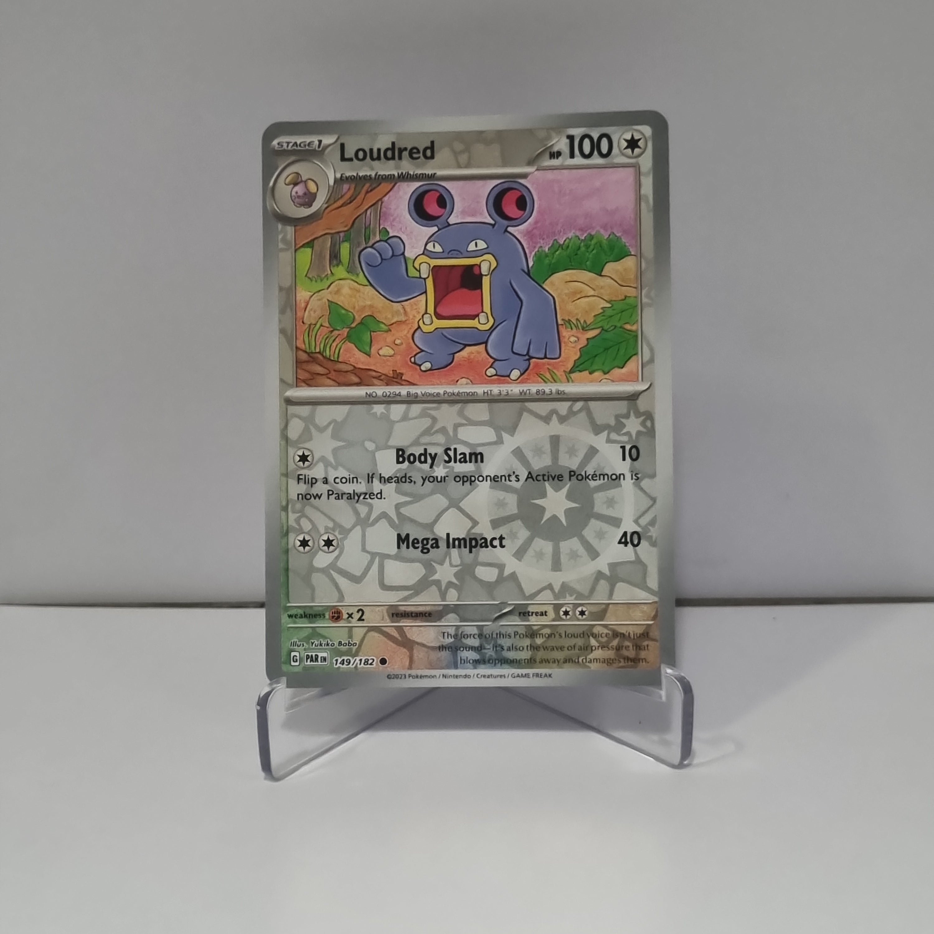 Pokemon TCG: Paradox Rift Reverse Holo card - Loudred.