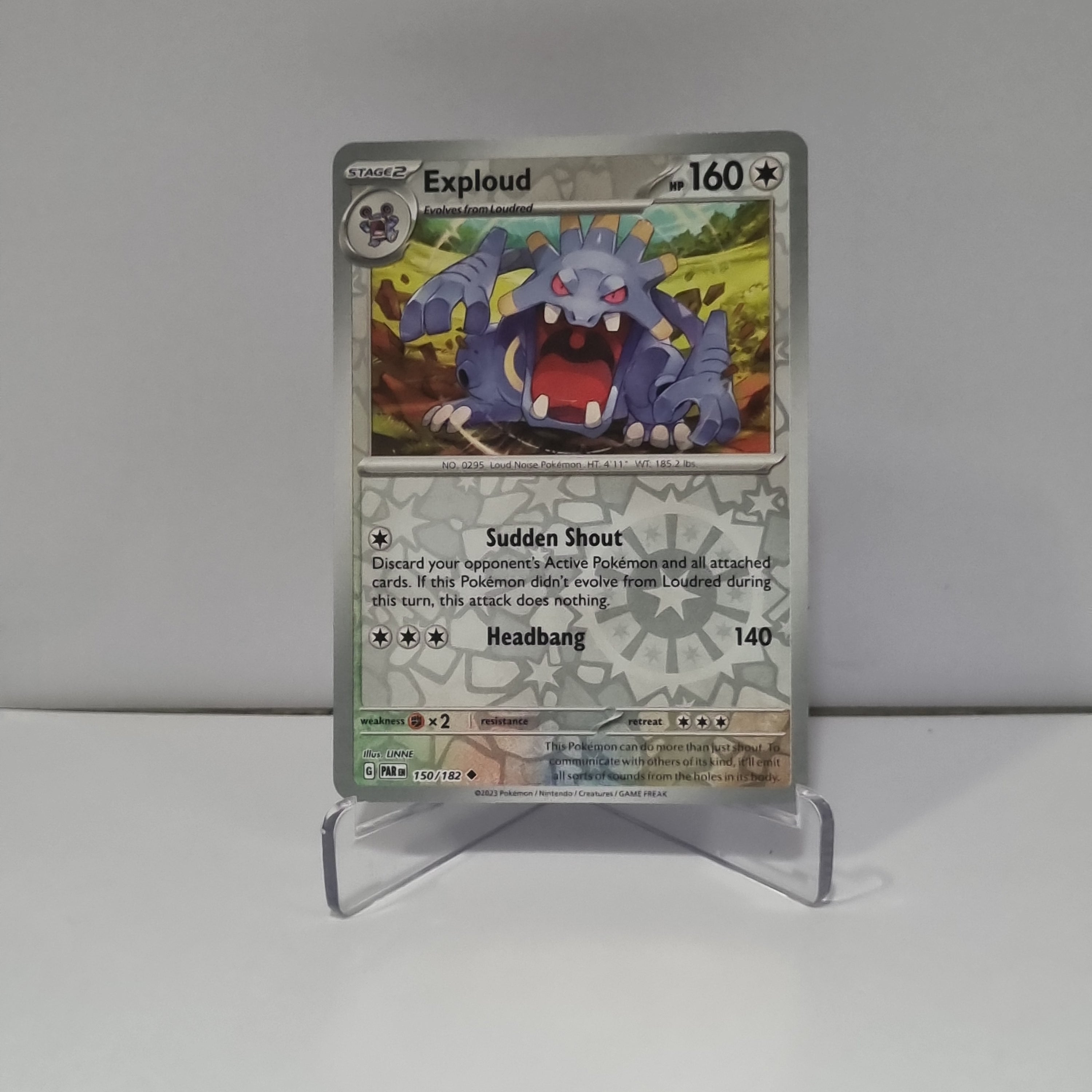 Pokemon TCG: Paradox Rift Reverse Holo card - Exploud.