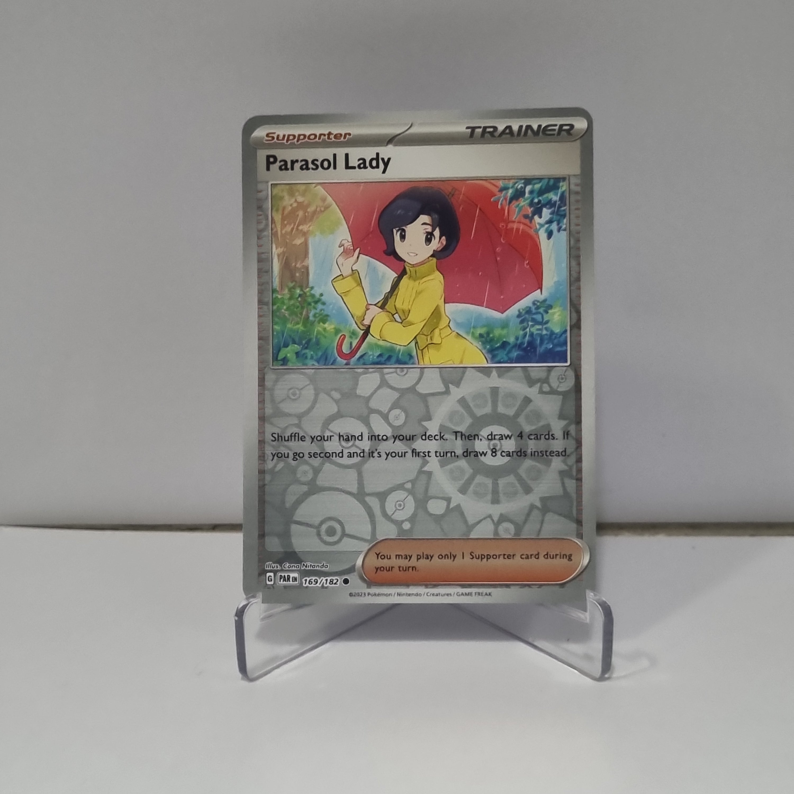 Pokemon TCG: Paradox Rift Reverse Holo card - Parasol Lady.