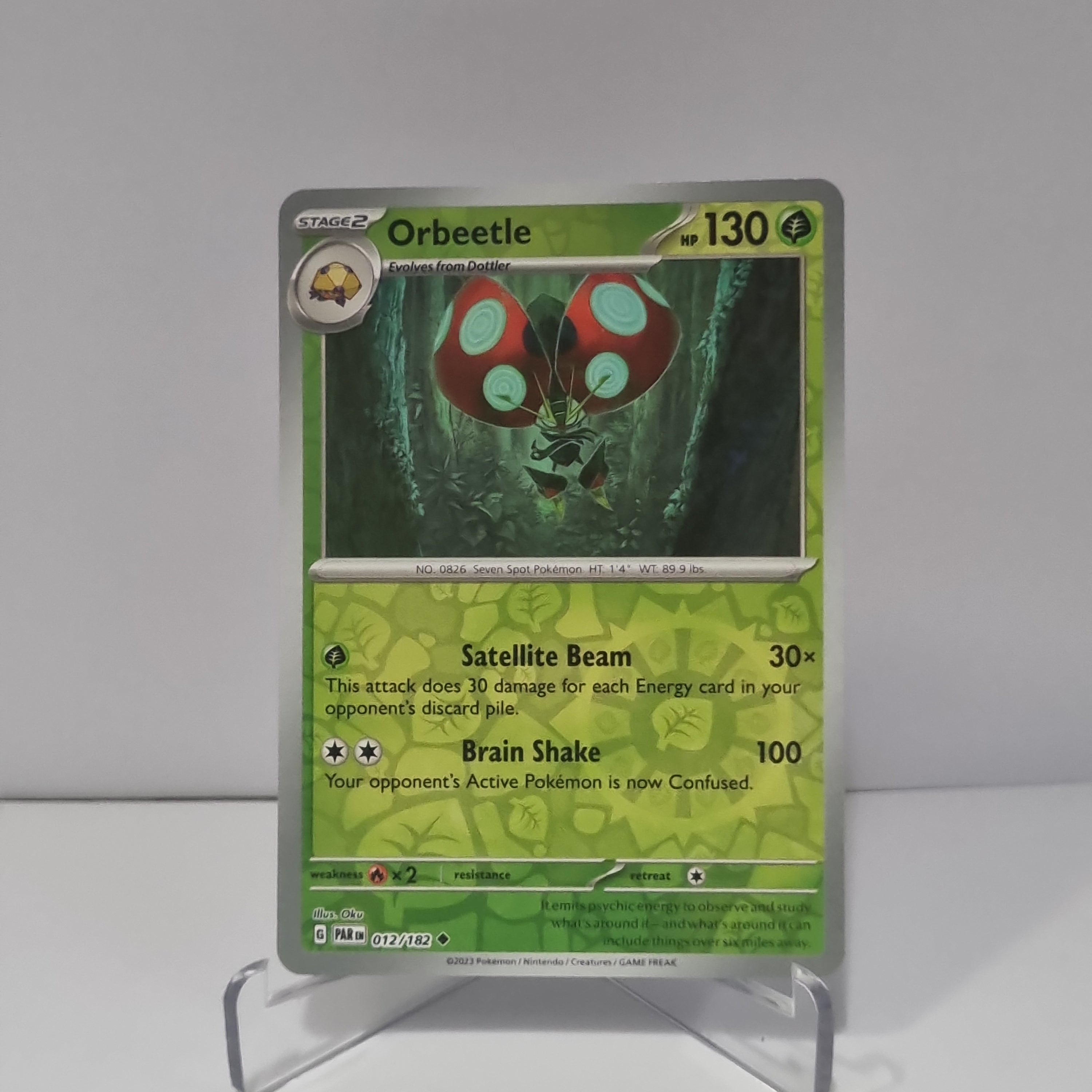 Pokemon TCG: Paradox Rift Reverse Holo card - Orbeetle.