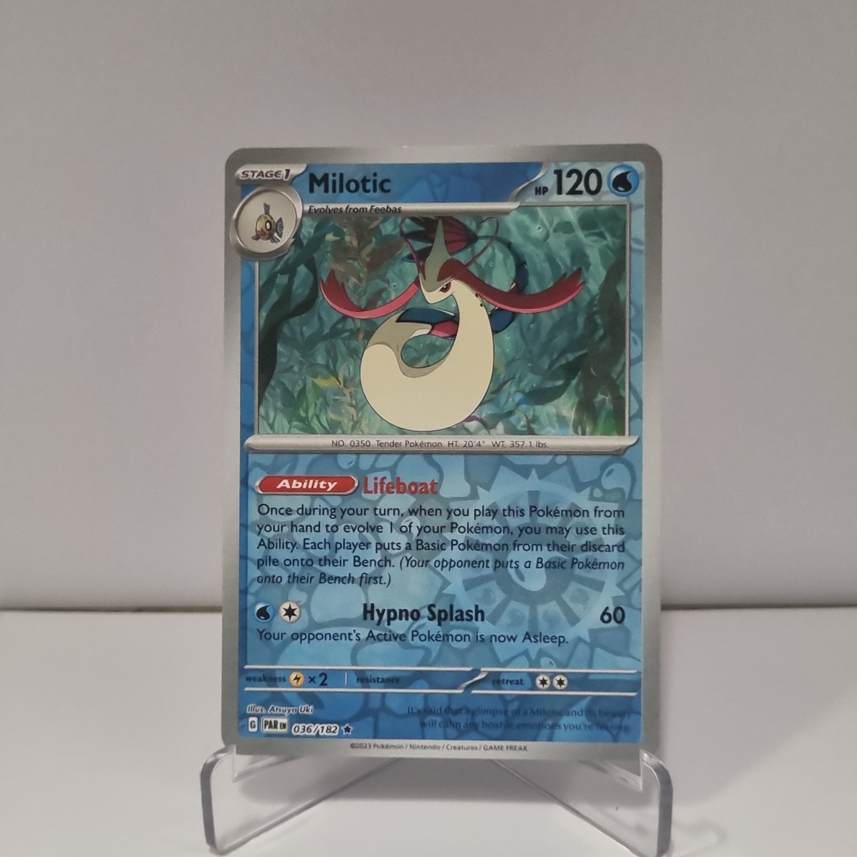Pokemon TCG: Paradox Rift Reverse Holo card - Milotic.