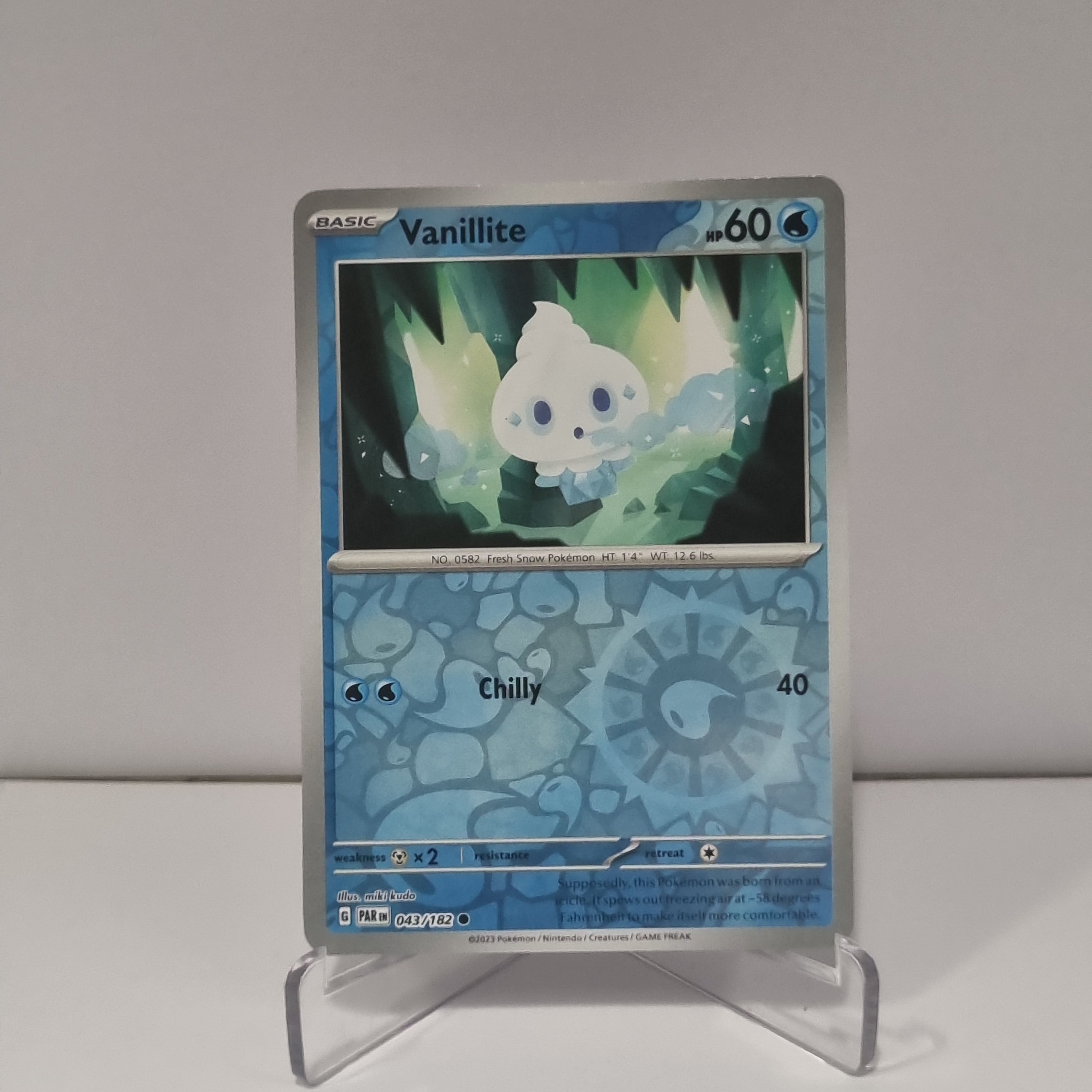 Pokemon TCG: Paradox Rift Reverse Holo card - Vanillite.
