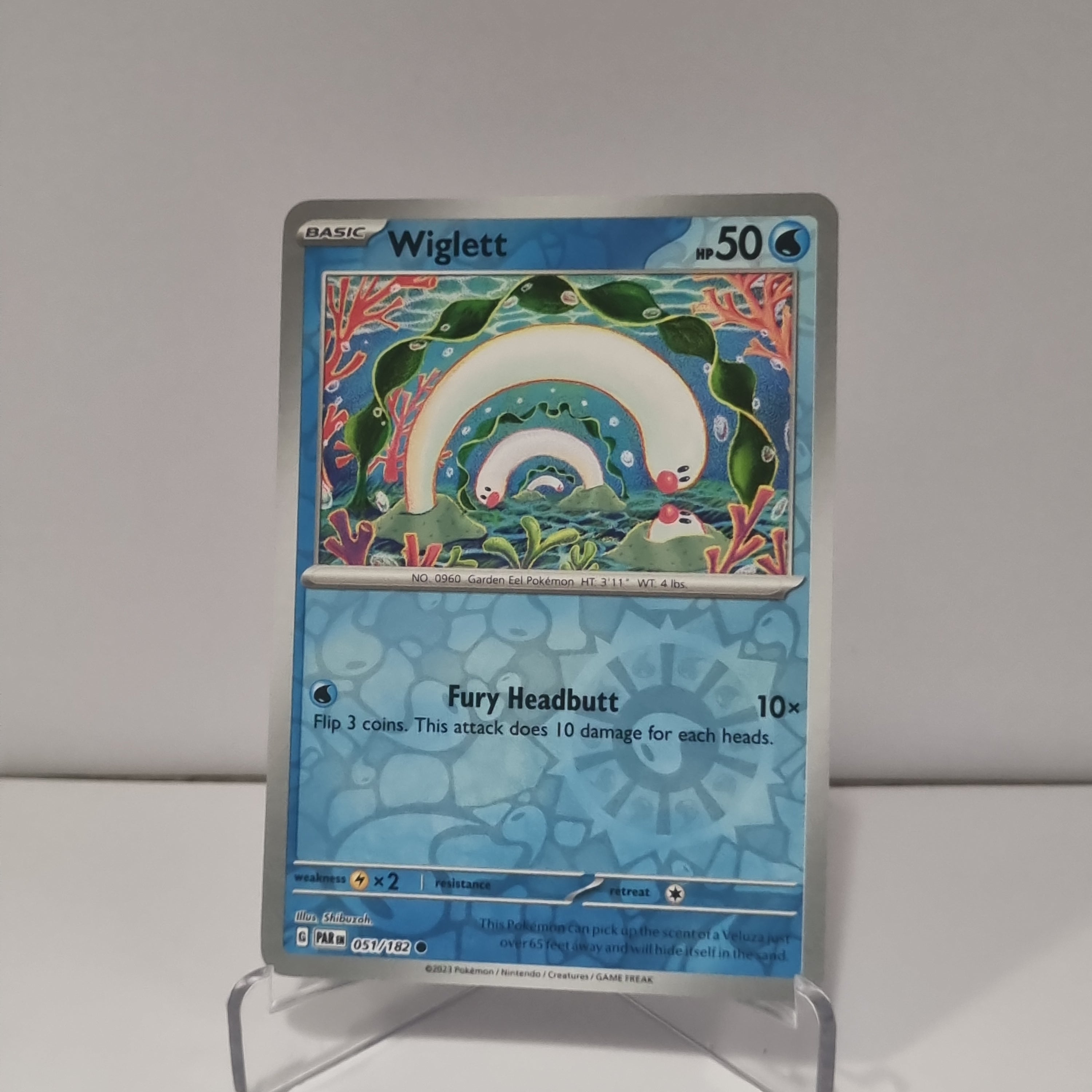 Pokemon TCG: Paradox Rift Reverse Holo card - Wiglett.