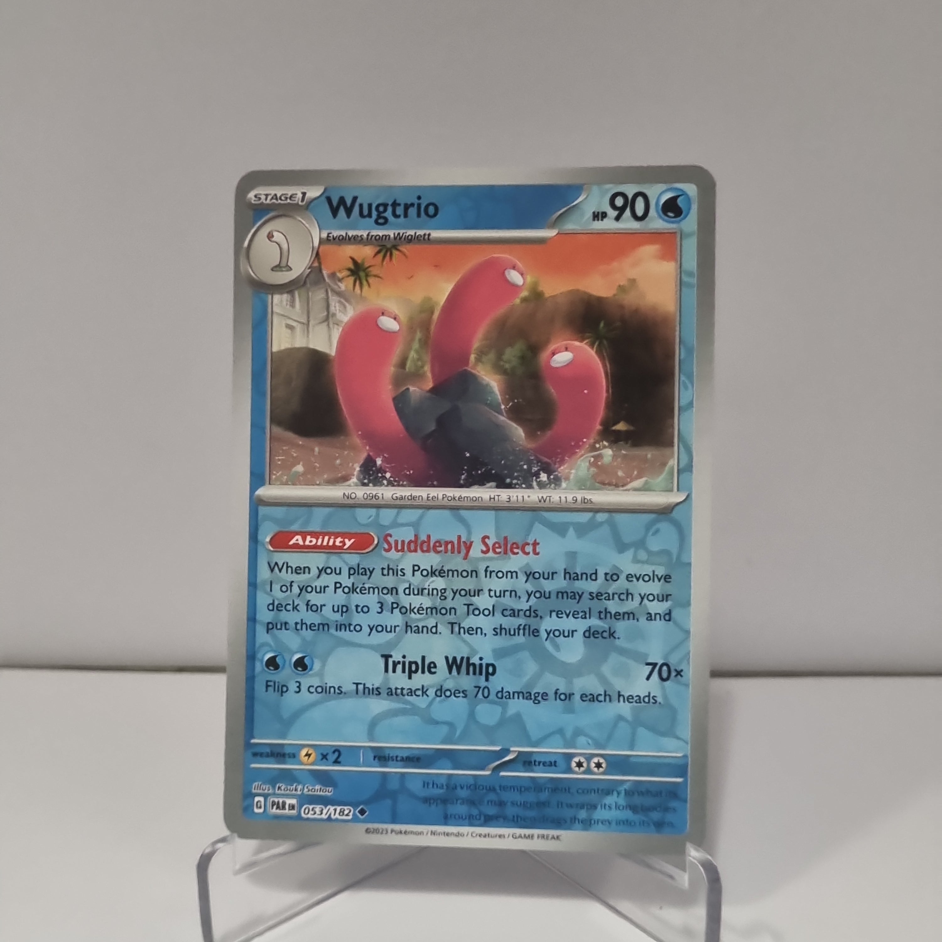 Pokemon TCG: Paradox Rift Reverse Holo card - Wugtrio.