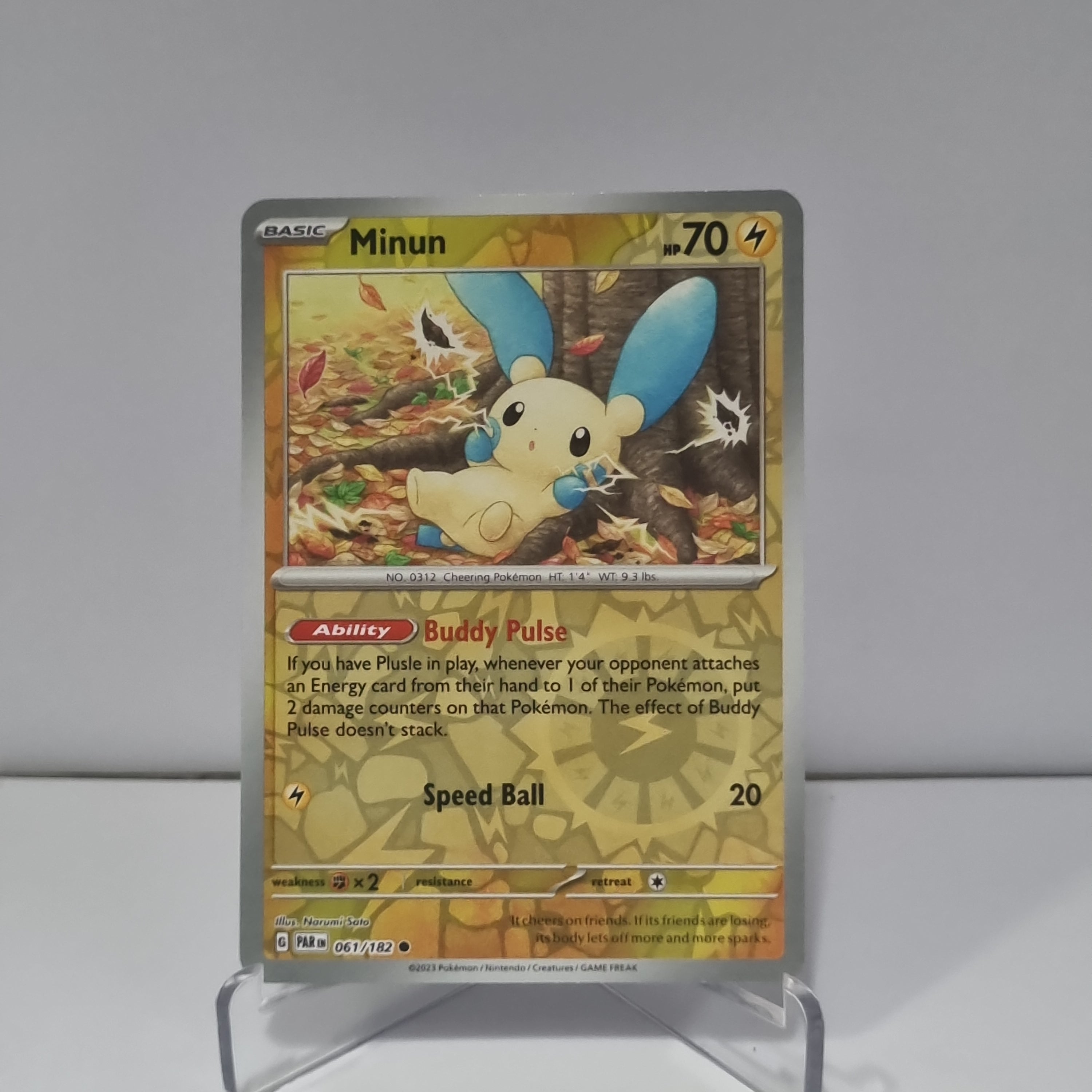 Pokemon TCG: Paradox Rift Reverse Holo card - Minun.
