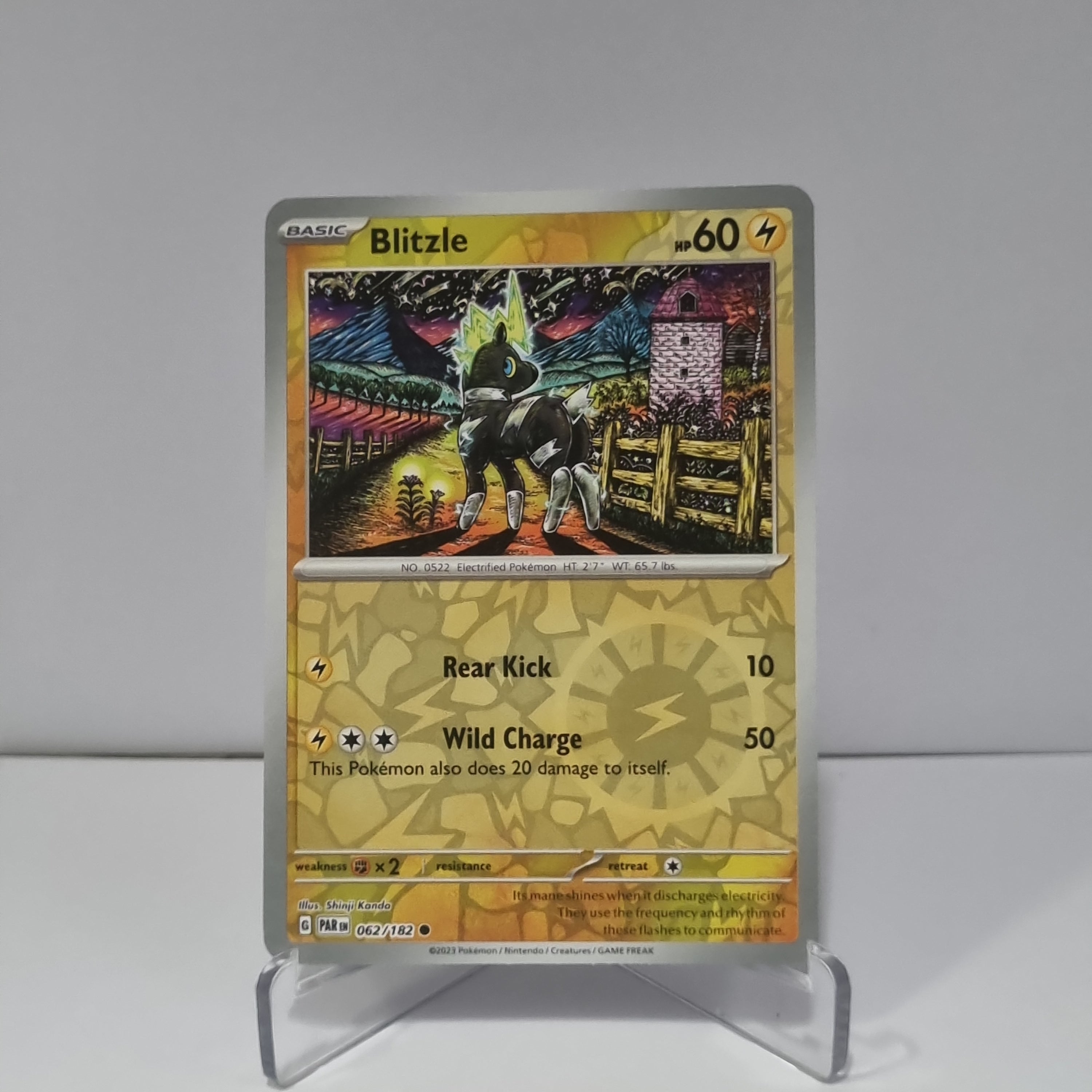 Pokemon TCG: Paradox Rift Reverse Holo card - Blitzle.