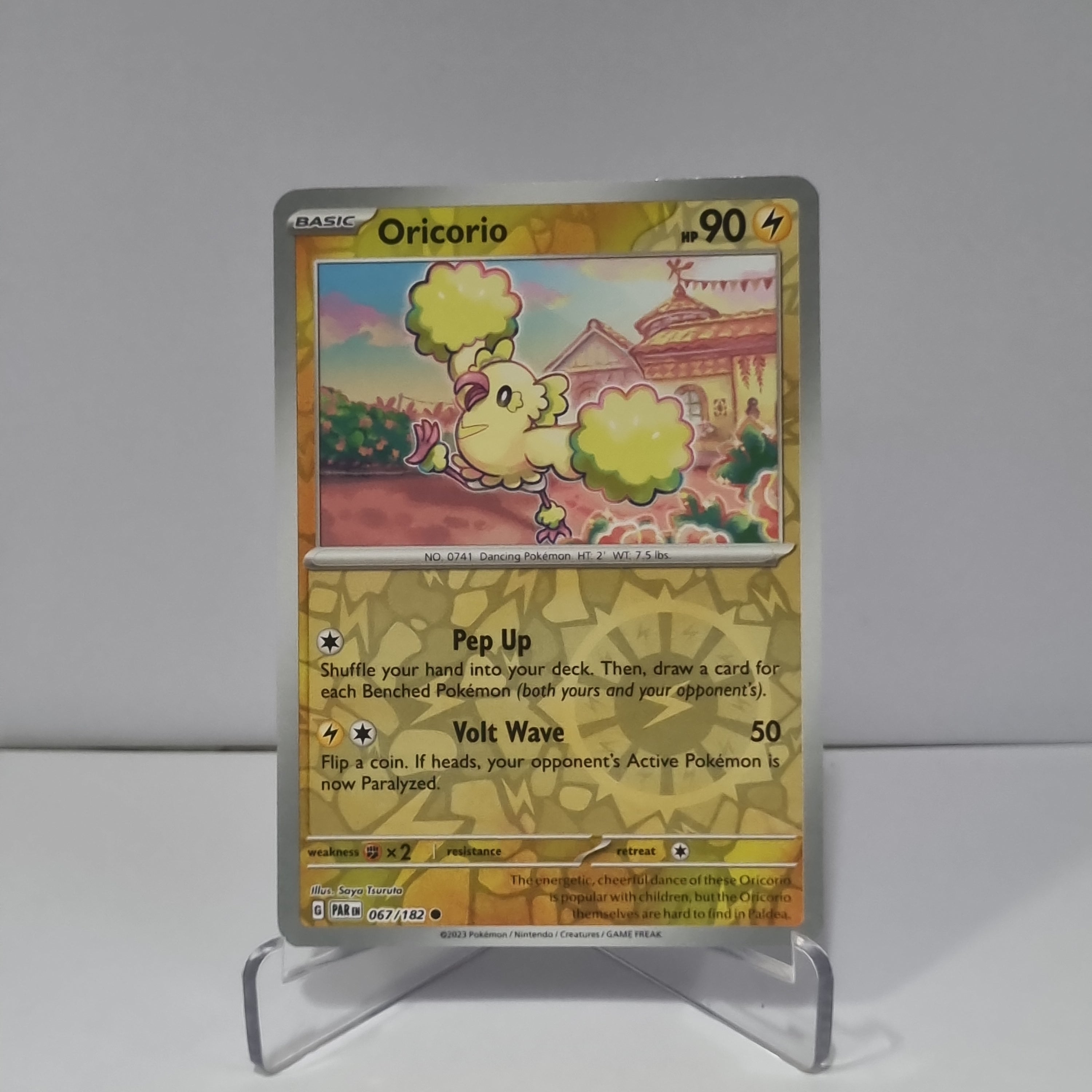 Pokemon TCG: Paradox Rift Reverse Holo card - Oricorio.