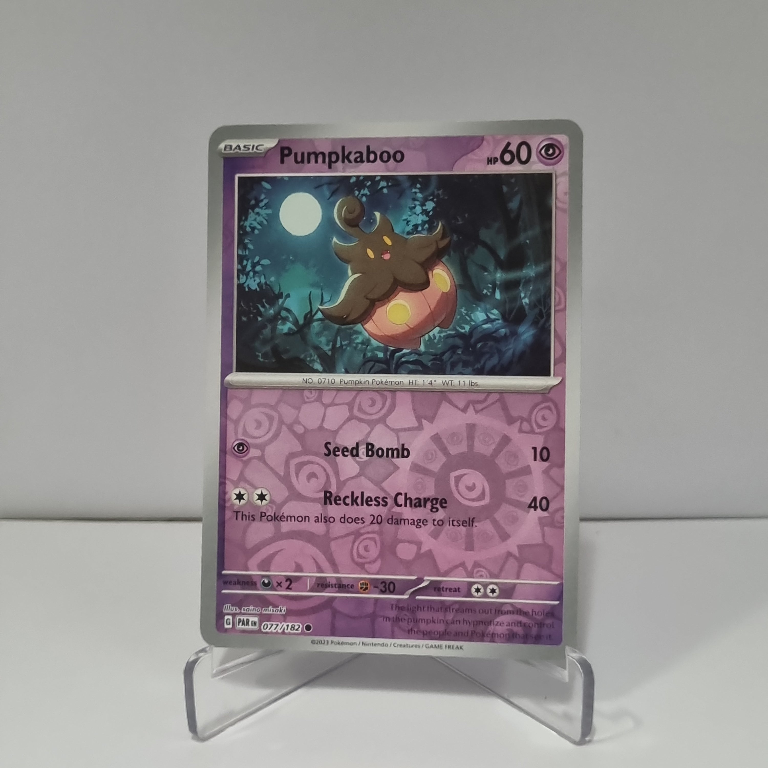 Pokemon TCG: Paradox Rift Reverse Holo card - Pumpkaboo.