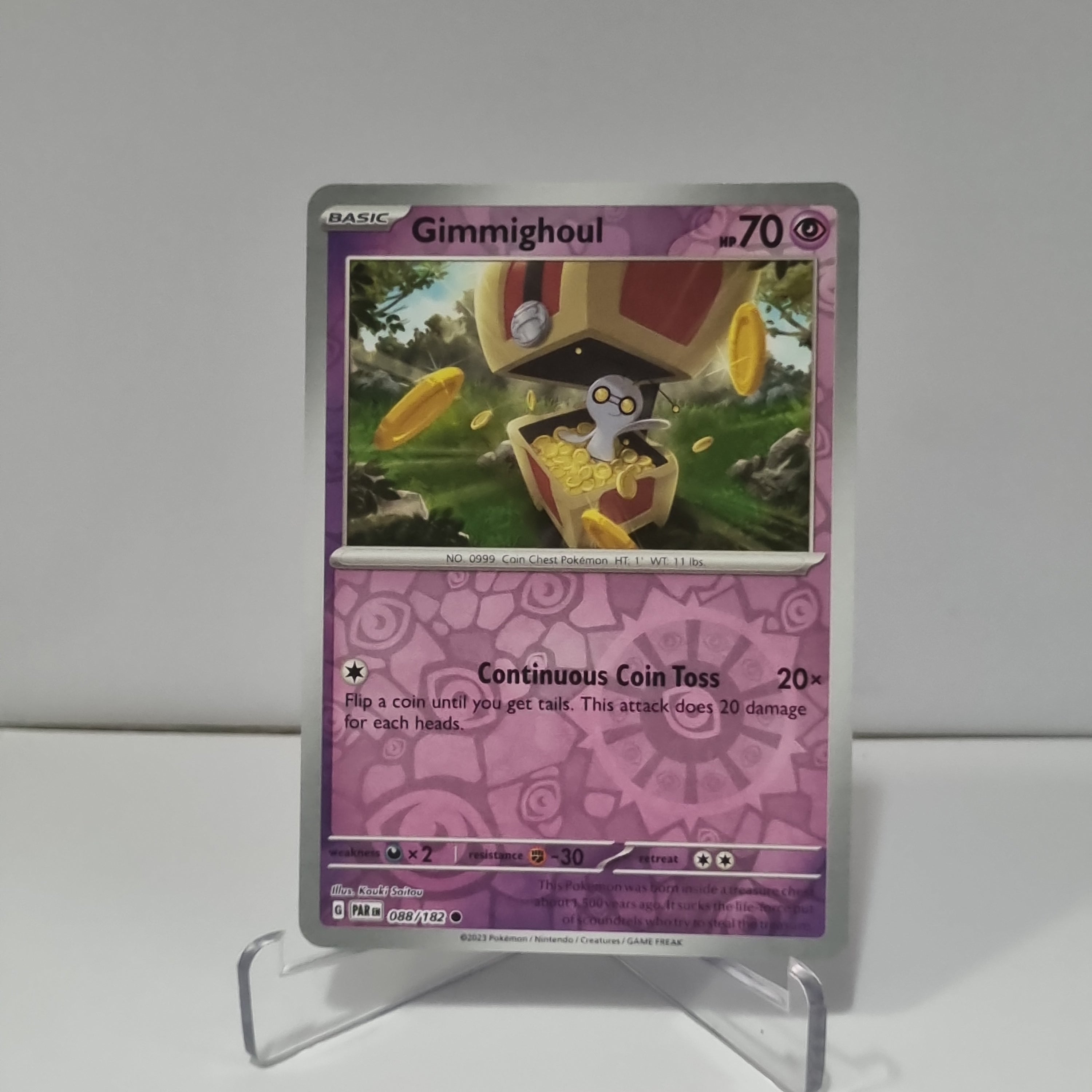 Pokemon TCG: Paradox Rift Reverse Holo card - Gimmighoul.