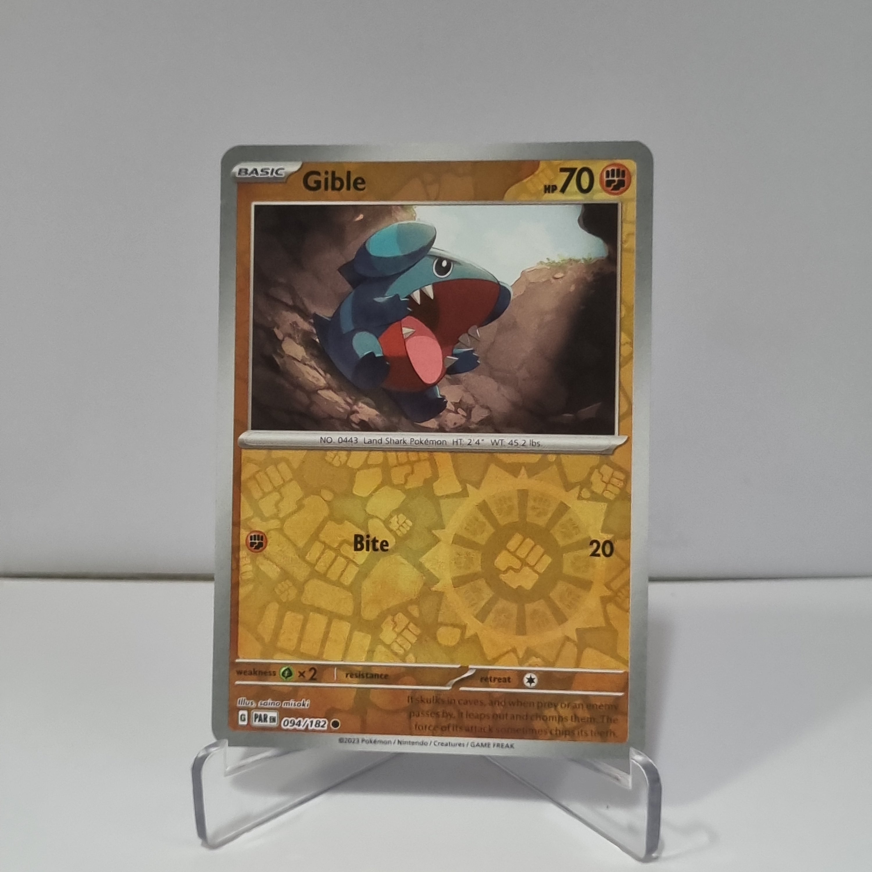 Pokemon TCG: Paradox Rift Reverse Holo card - Gible.