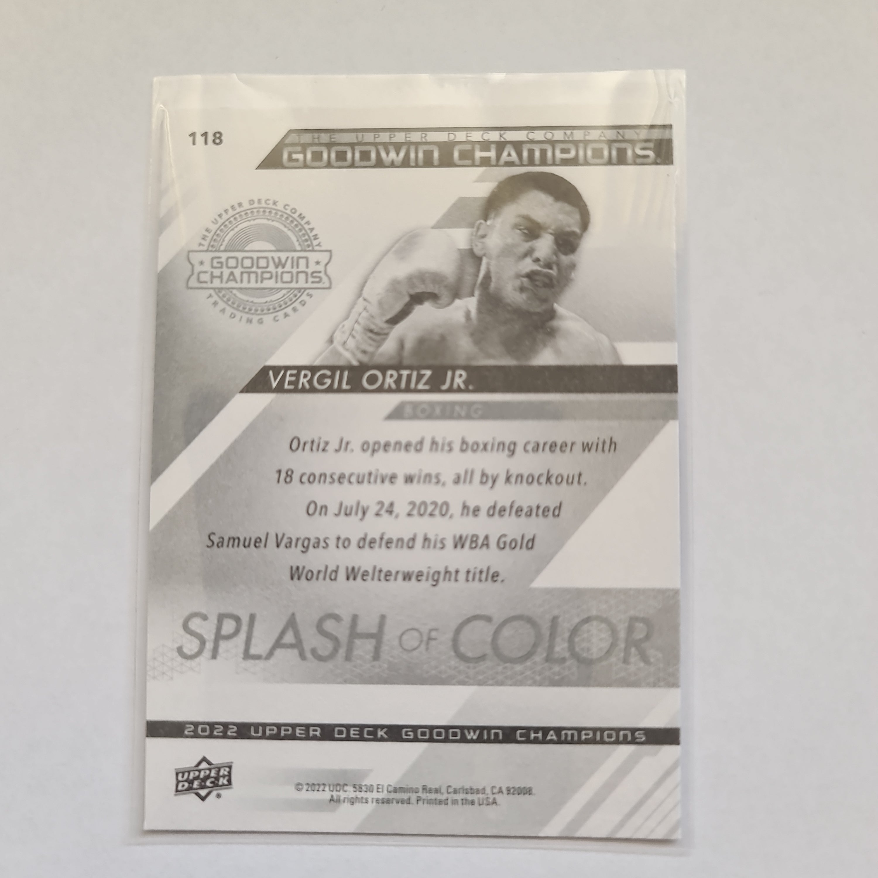 2022 Goodwin Champions - Splash of Color Base - #118 -Vergil Ortiz Jr