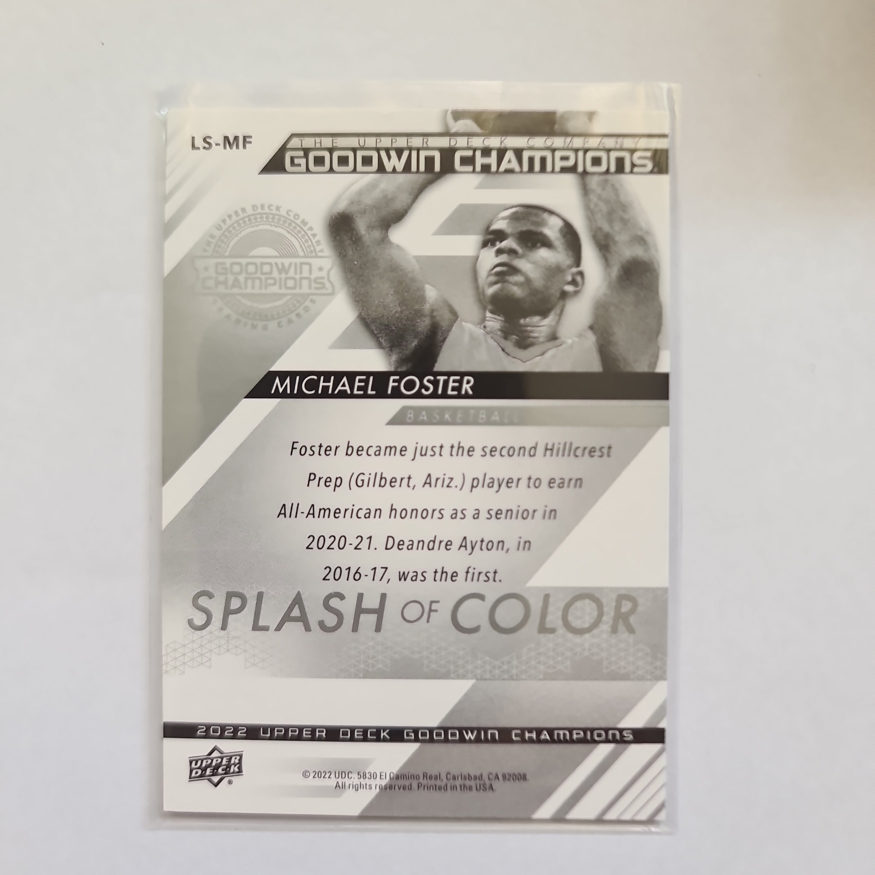 2022 Goodwin Champions Splash of Color 3D Lenticular Michael Foster