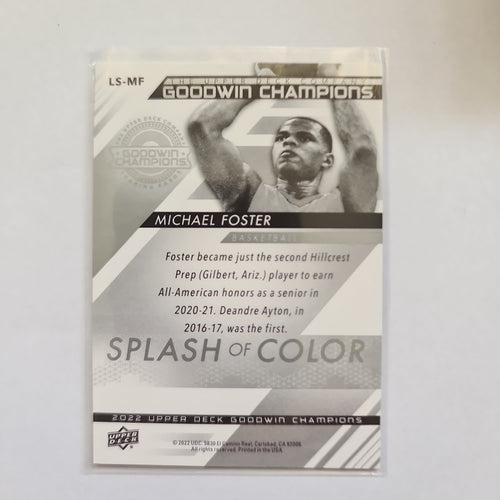 2022 Goodwin Champions Splash of Color 3D Lenticular Michael Foster