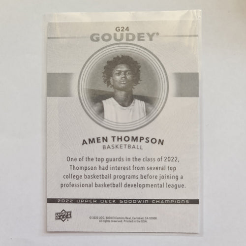2022 Goodwin Champions - Goudey Insert - #G24 - Amen Thompson