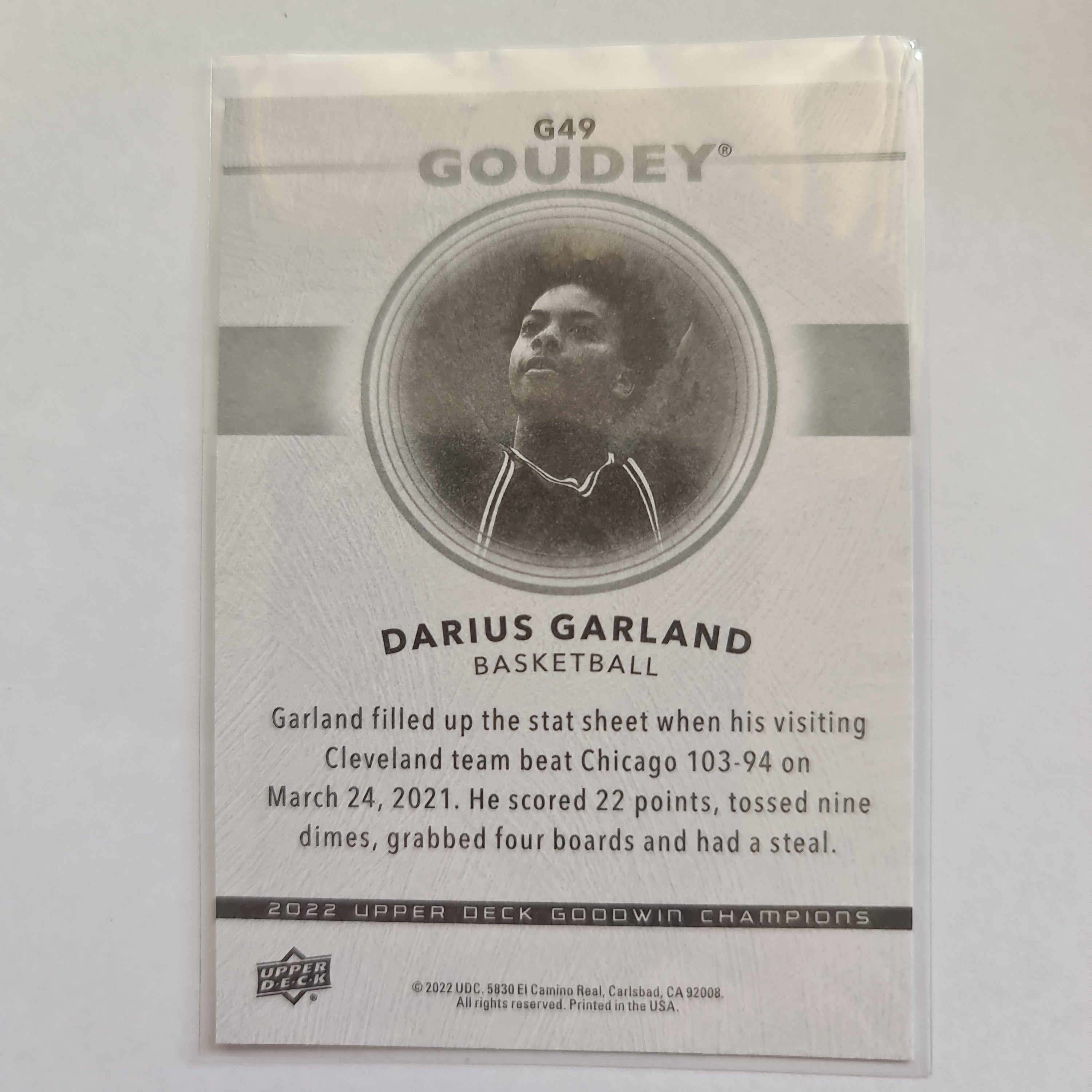 2022 Goodwin Champions - Goudey Insert - #G49 - Darius Garland