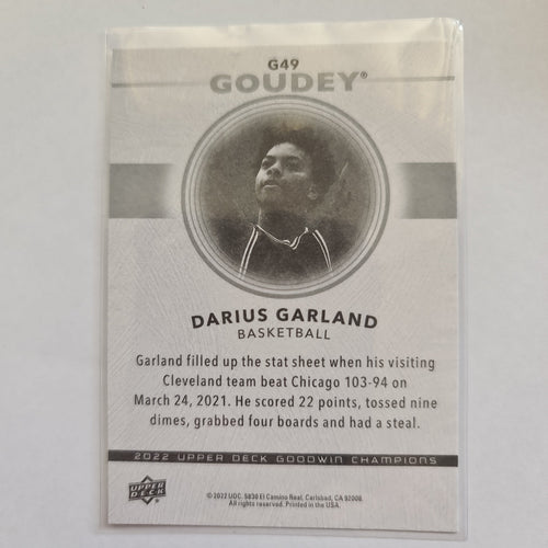 2022 Goodwin Champions - Goudey Insert - #G49 - Darius Garland