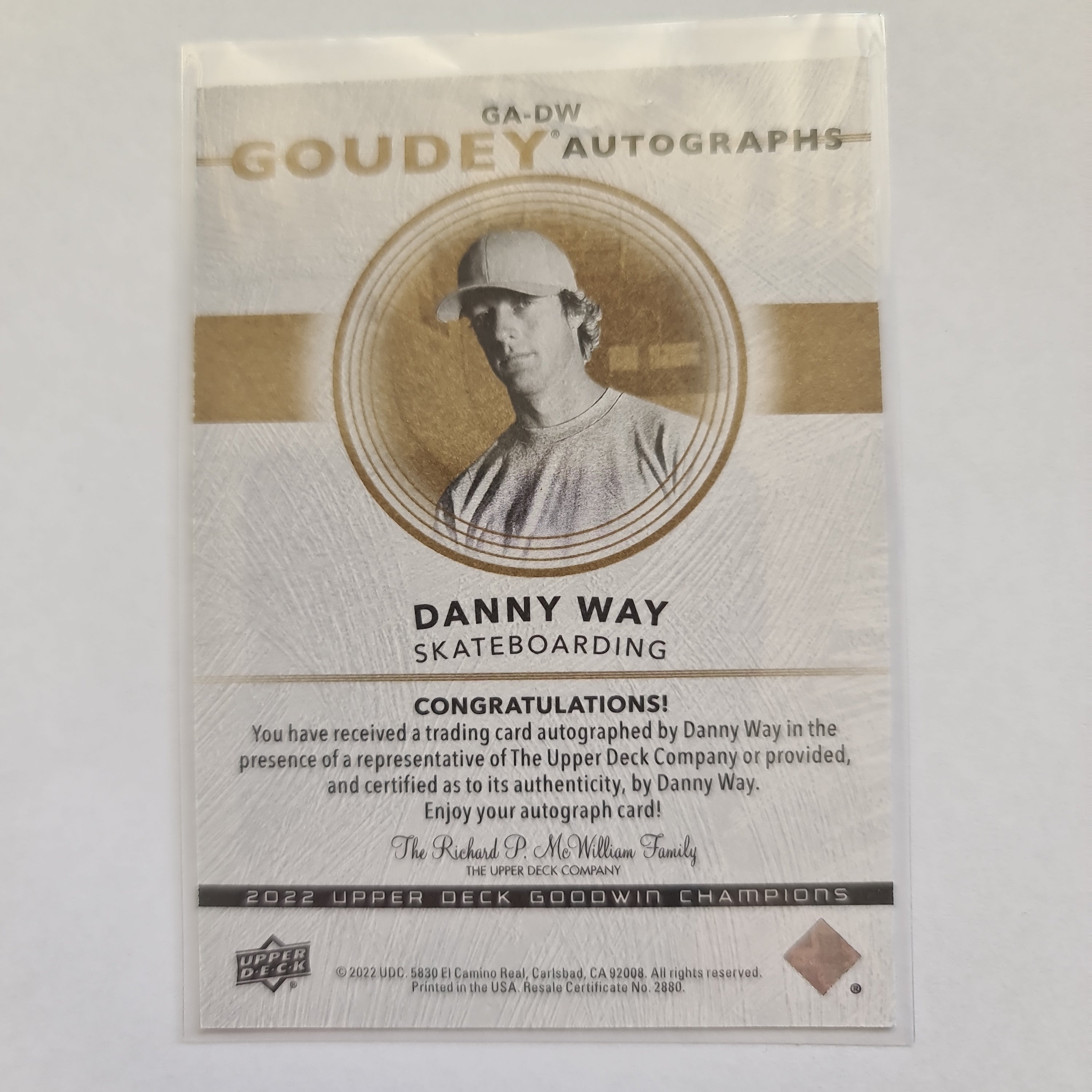 2022 Goodwin Champions - Goudey Autographs - #GA-DW - Danny Way