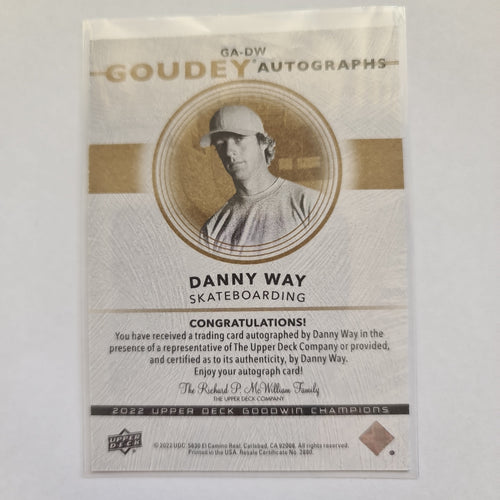 2022 Goodwin Champions - Goudey Autographs - #GA-DW - Danny Way