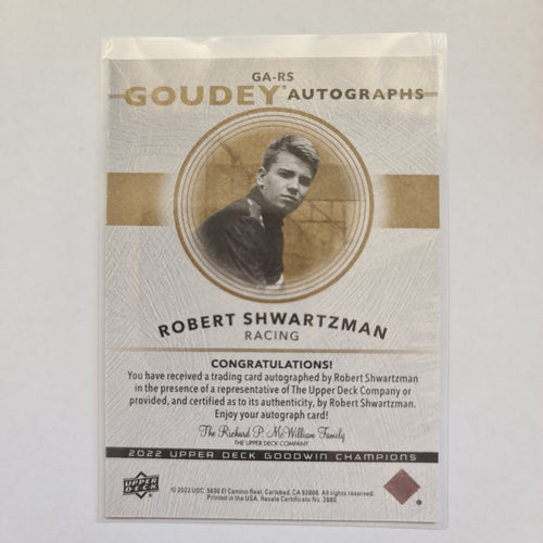 2022 Goodwin Champions - Goudey Autographs - #GA-RS Robert Shwartzman