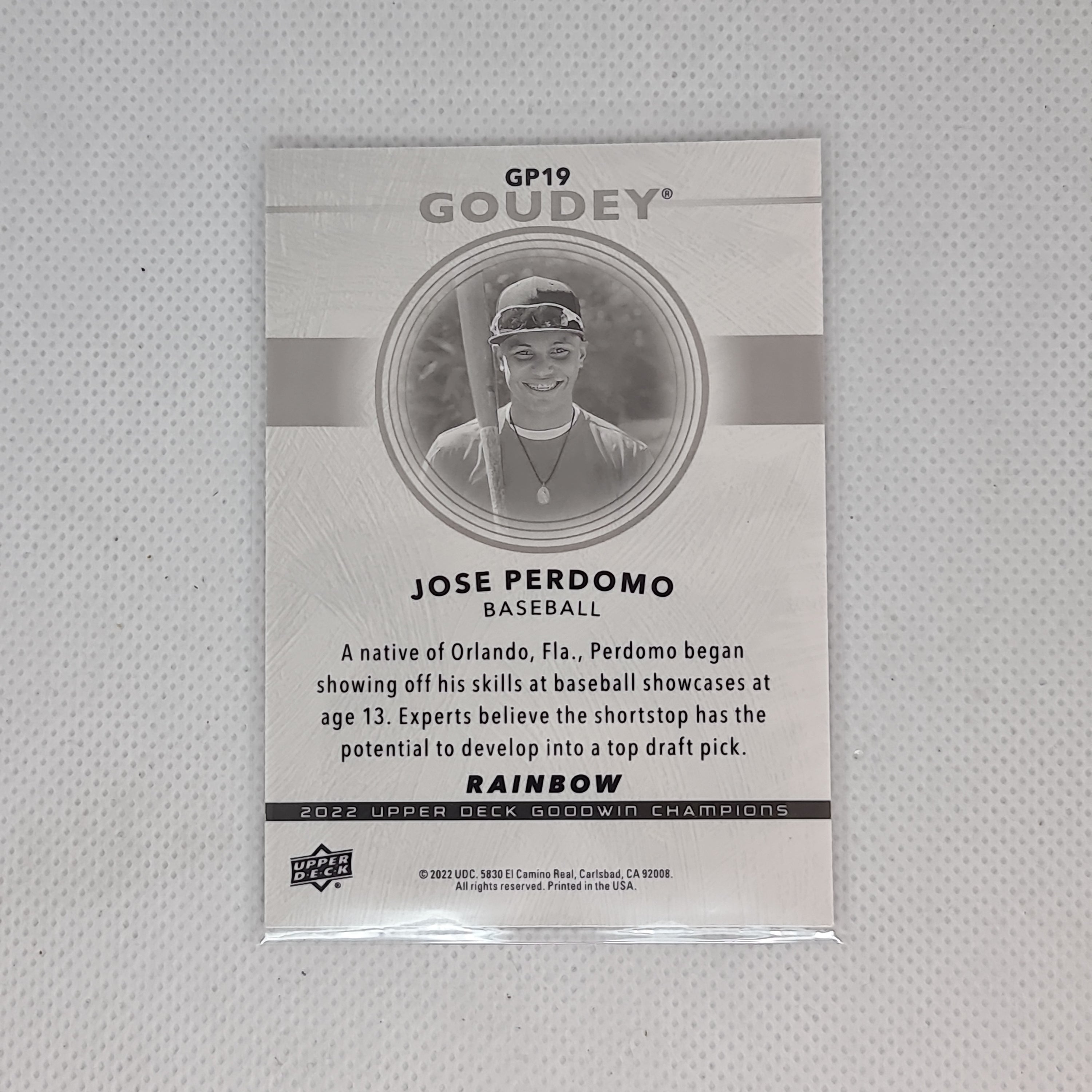 2022 Goodwin Champions - Goudey Platinum Rainbow #GP19 Jose Perdomo