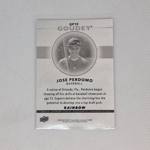 2022 Goodwin Champions - Goudey Platinum Rainbow #GP19 Jose Perdomo