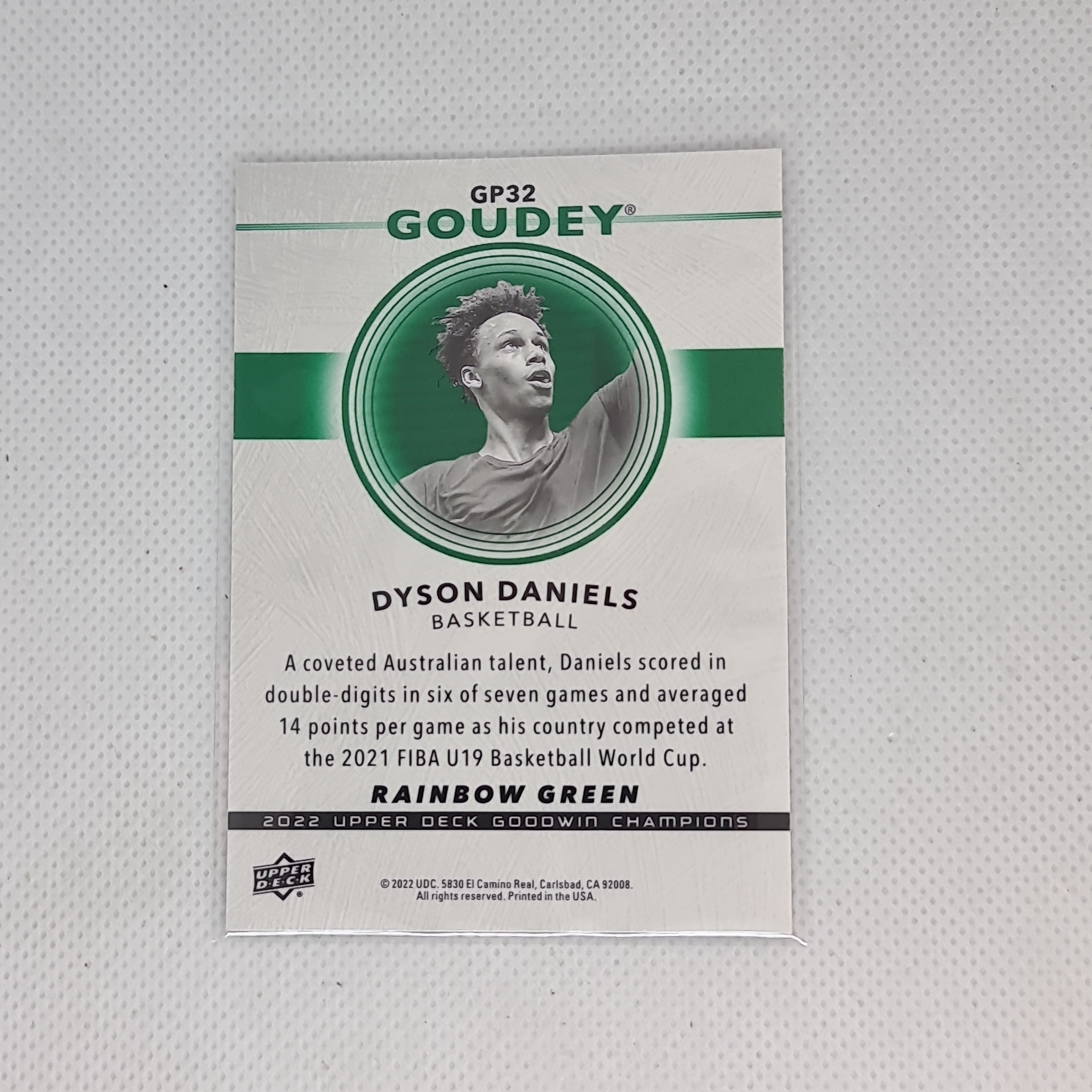 2022 Goodwin Champions GoudeyPlatinum Rainbow Green GP32 Dyson Daniels