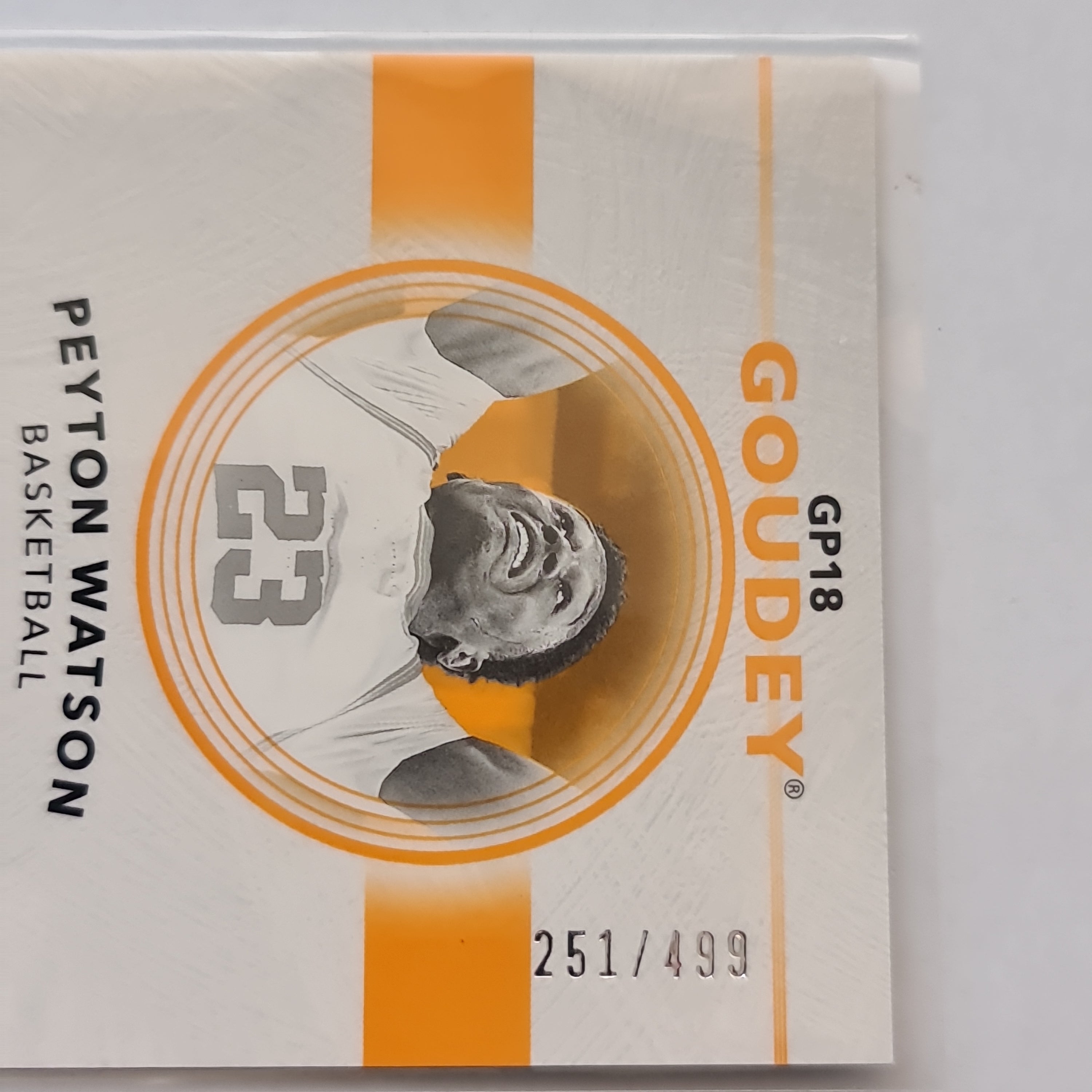2022 Goodwin Champions Goudey Orange Prizm #GP18 Peyton Watson 251/499