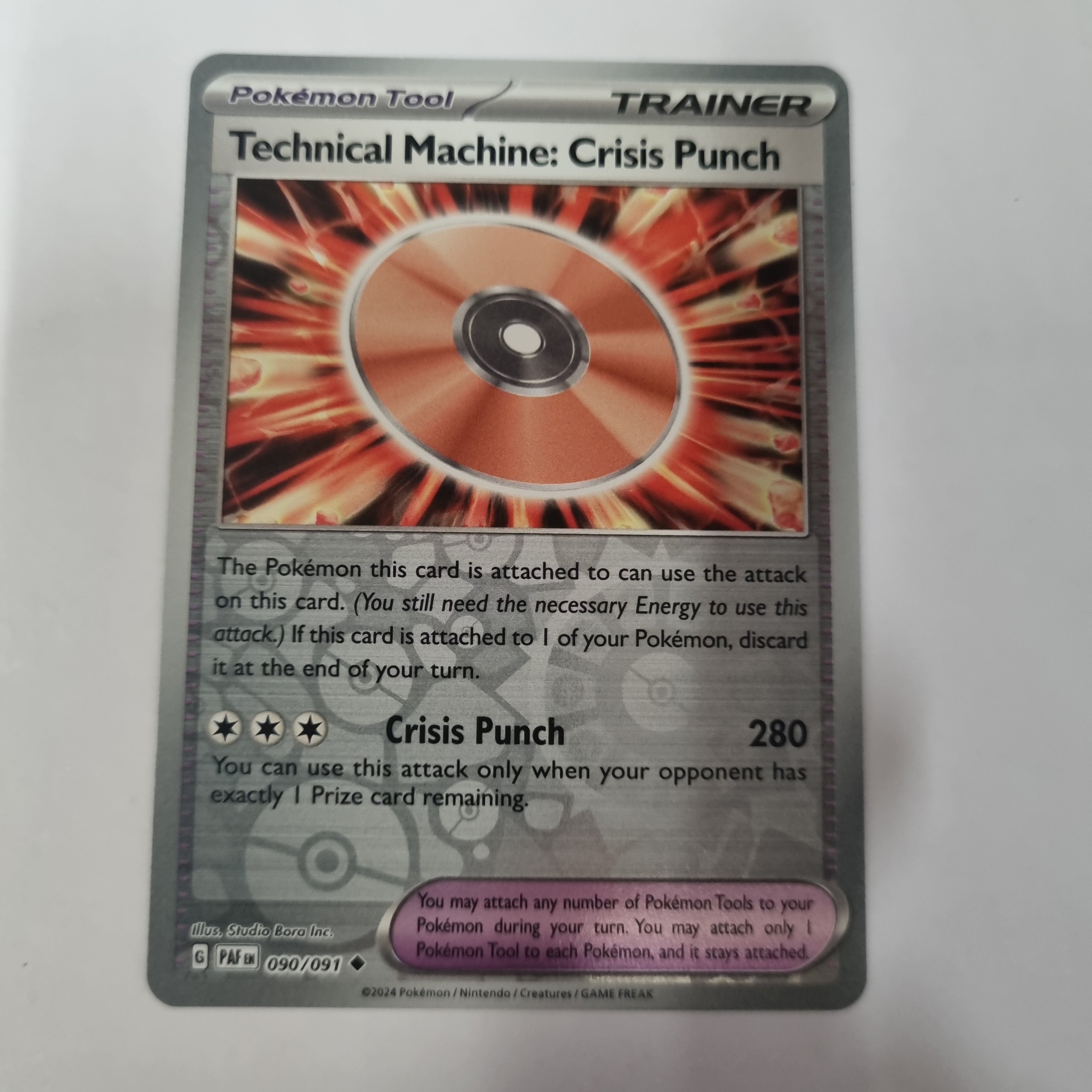 Pokemon Paldean Fates 90 Technical Machine Crisis Punch UC-Rev Holo