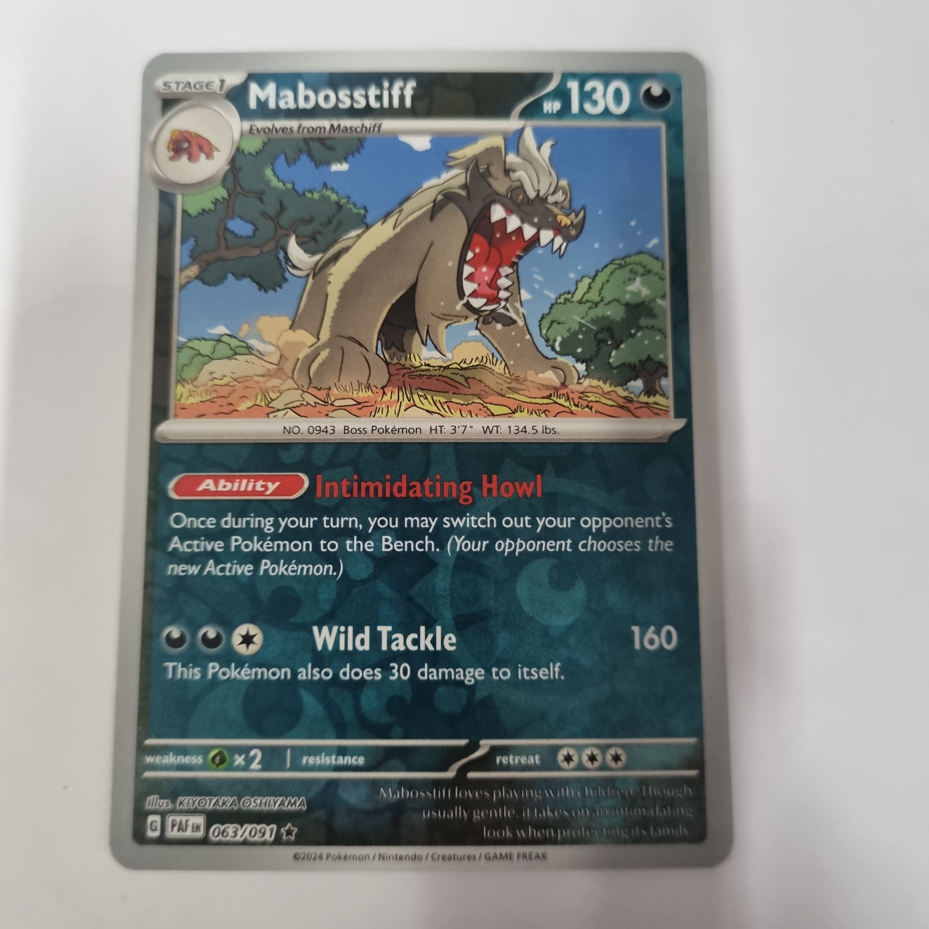 Pokemon TCG - Paldean Fates - #63 - Mabosstiff - Rare - Reverse Holo