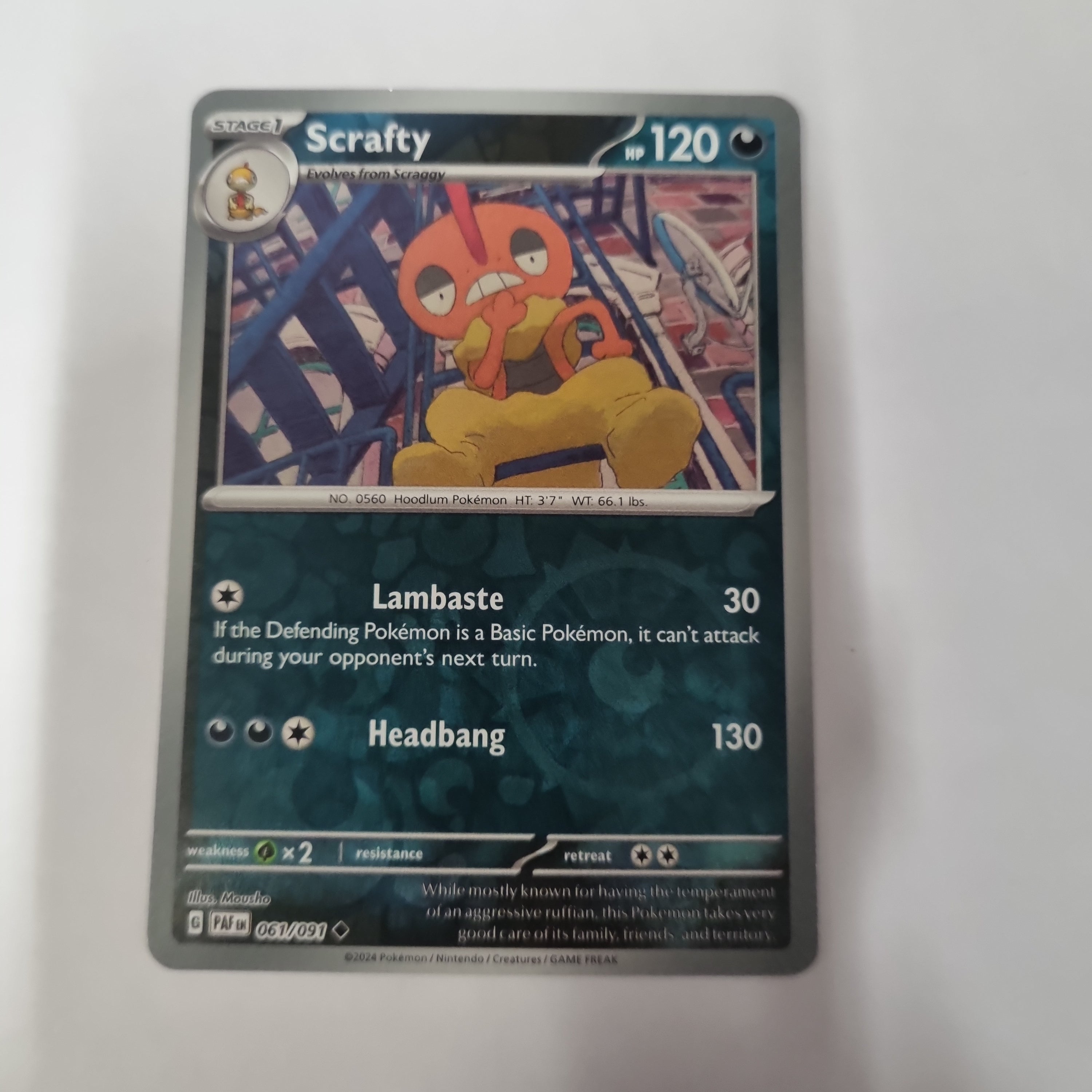 Pokemon TCG - Paldean Fates - #61 - Scrafty - Uncommon - Reverse Holo